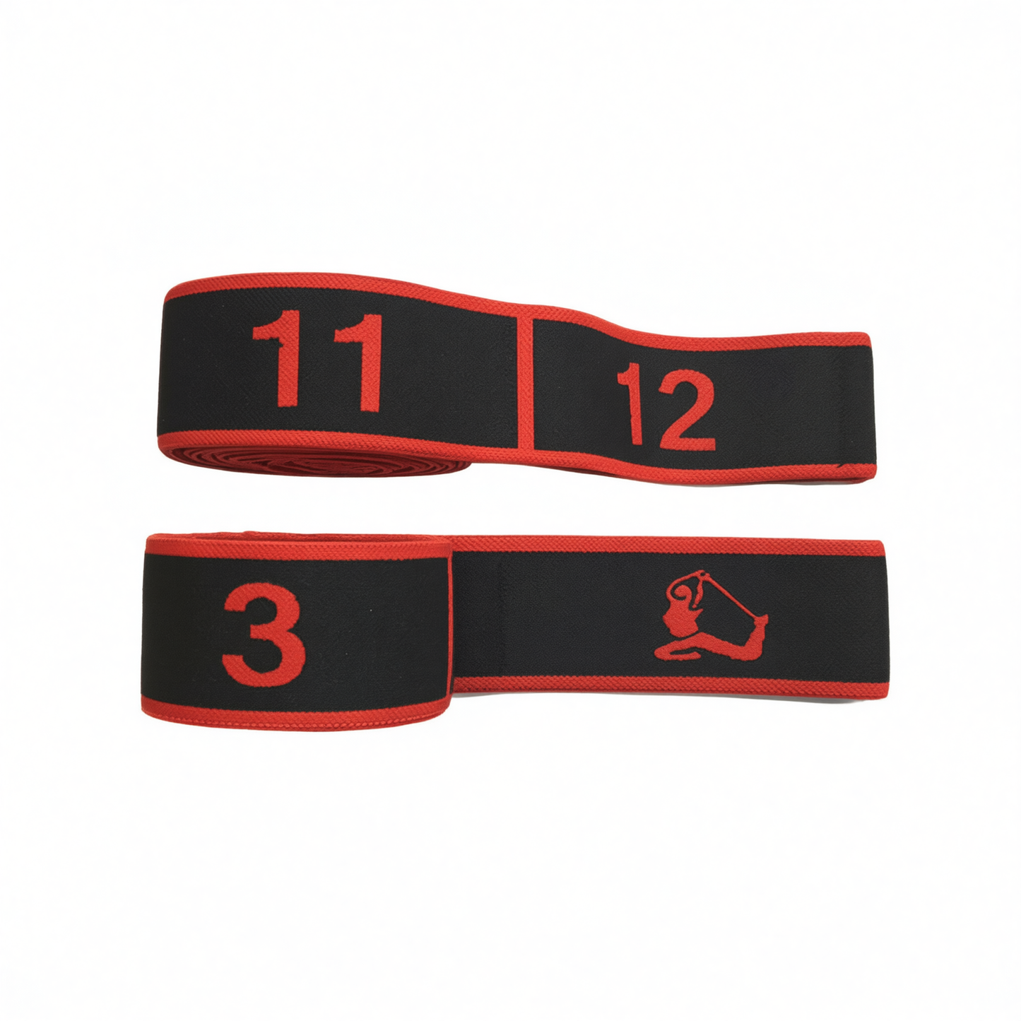 Resistance Band Yoga Fitness Digital Style Black and red - small size [12 grids]