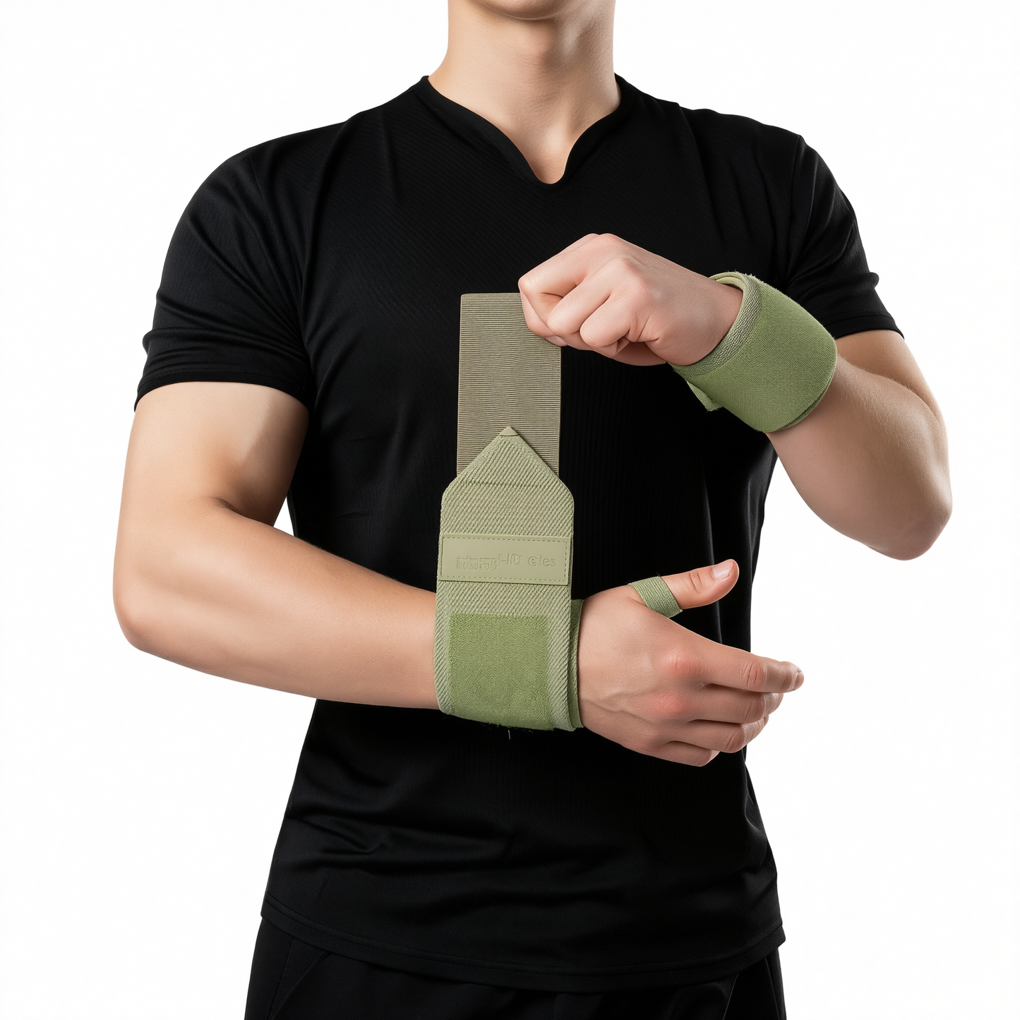 Wrist Compression Bandage Adjustable Fitness Support Army green pair [strap pressure-free adjustment] One Size