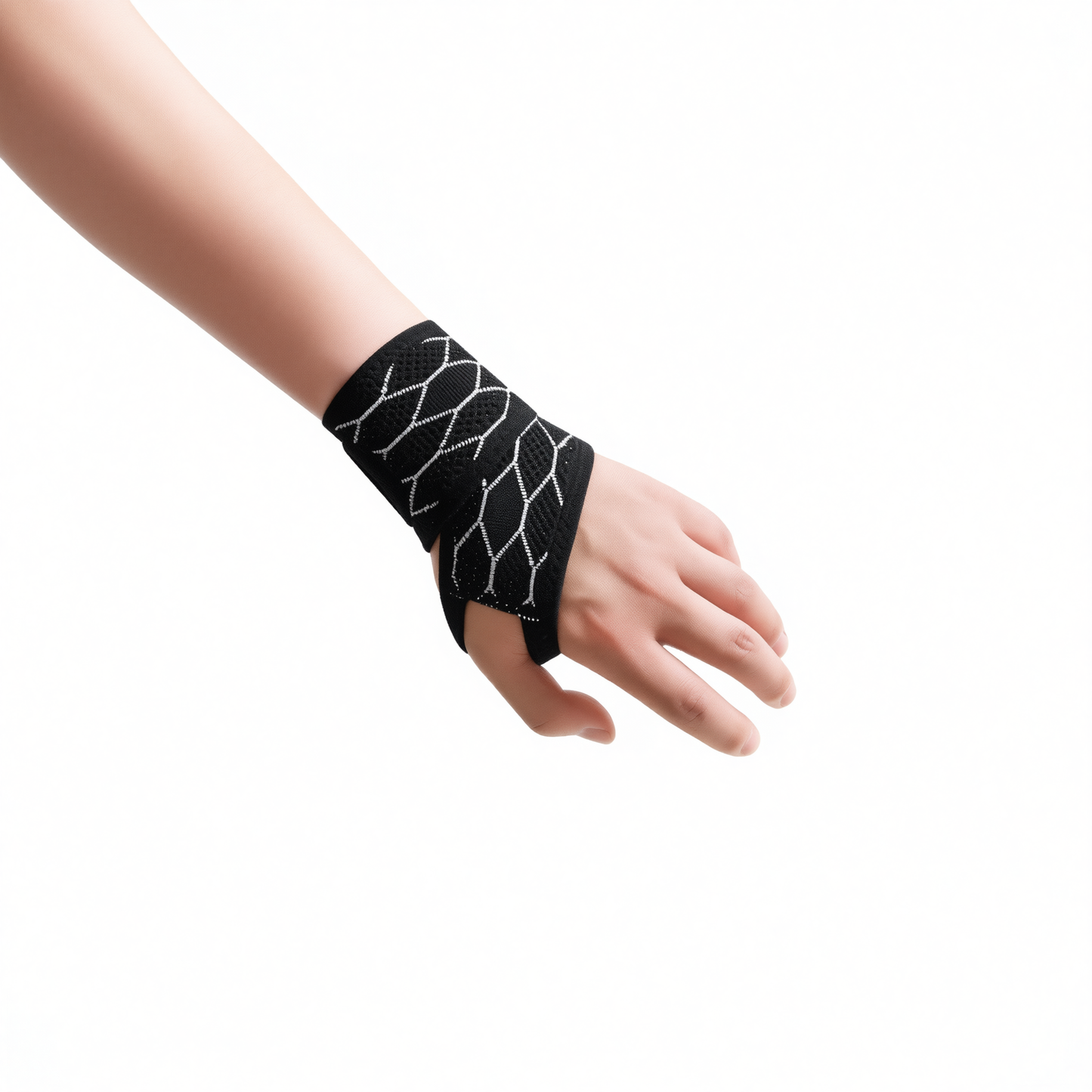 Wristband Sports Compression Brace Polyester Midnight black - 2-pack [breathable, no-show] One Size