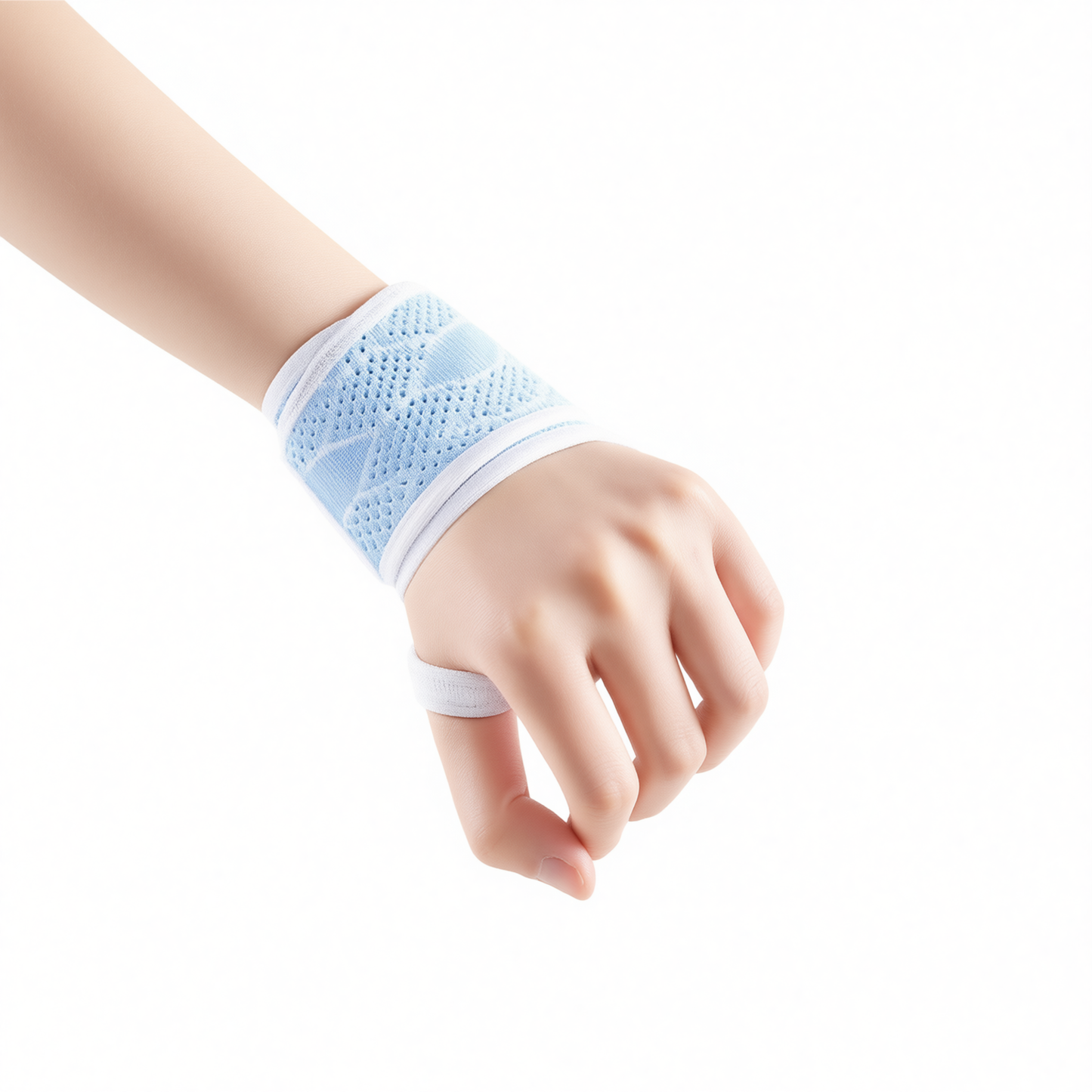 Wristband Sports Compression Brace Polyester Sky blue - one pair [breathable and no marks] One Size
