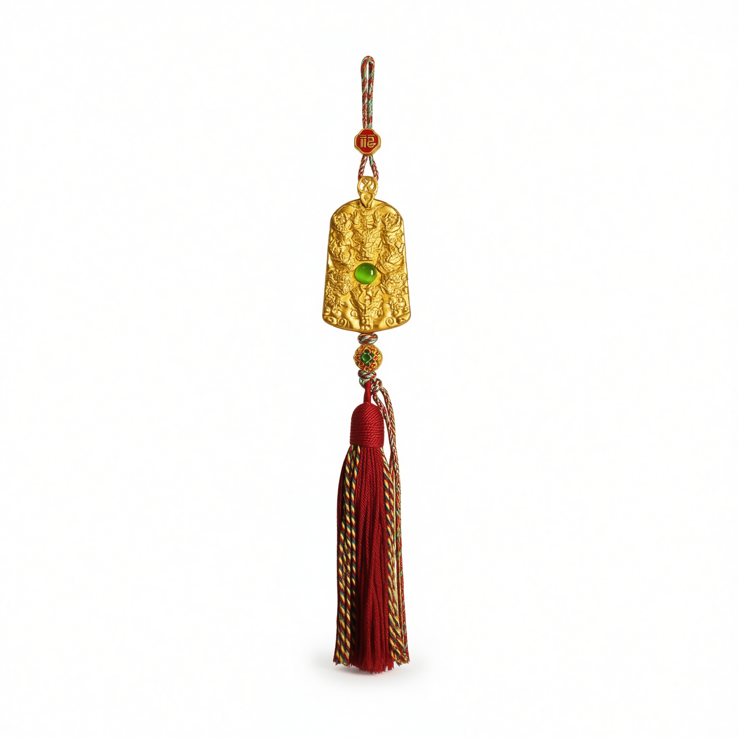 Car Pendant VCWIP Metal Gourd Ornament Alluvial gold [kowloon protector] red tassel style Car hanger [ordinary carton]