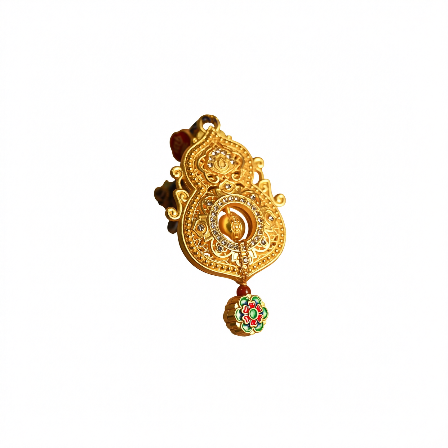 Car Pendant VCWIP Metal Gourd Ornament Alluvial gold [kowloon protector] red tassel style Car hanger [ordinary carton]