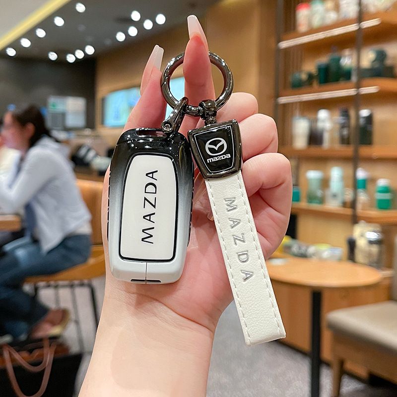 Mazda Ez60 Key Cover Gradient Black White Standard Option c: gradient black & white single bag + black leather cord clasp