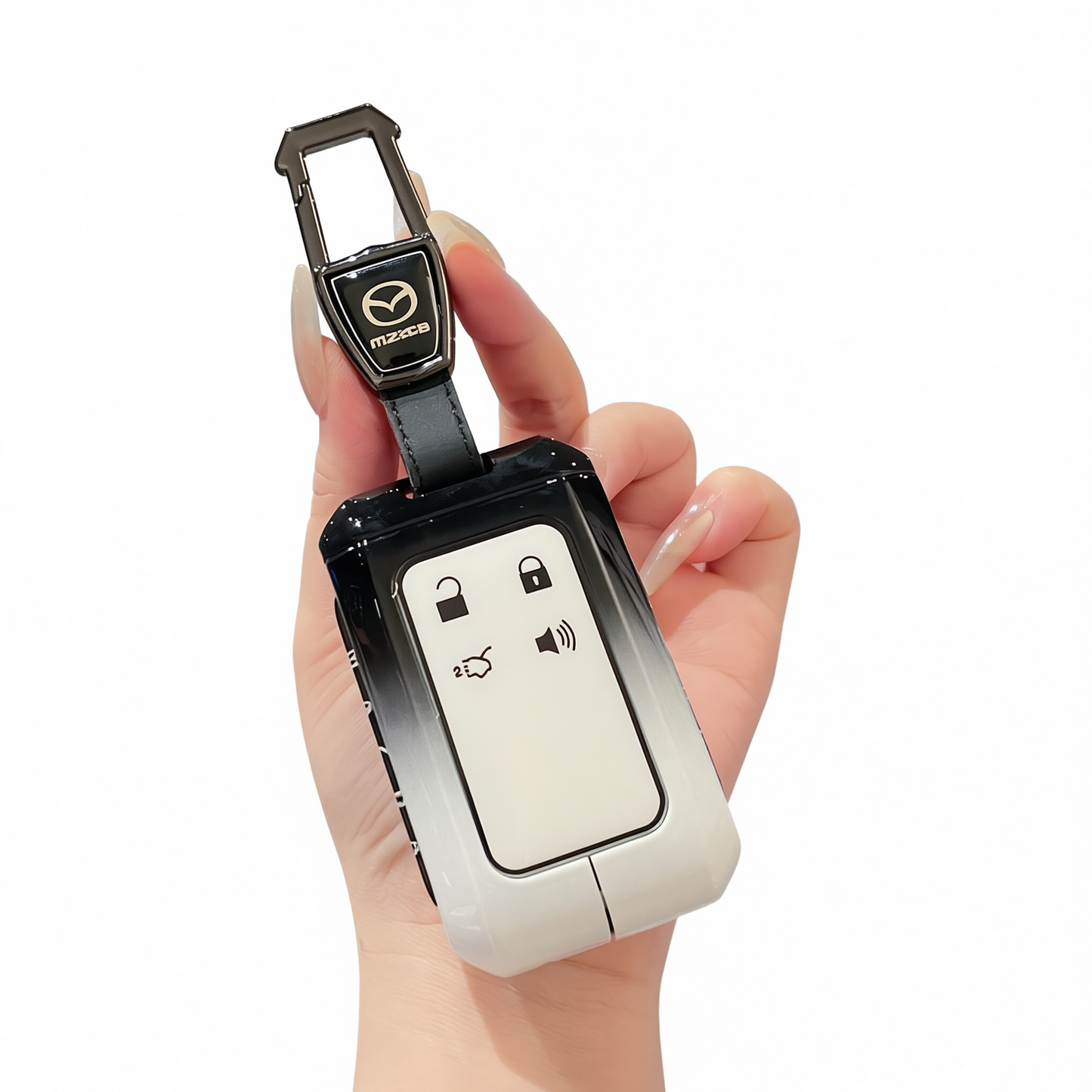 Mazda Ez60 Key Cover Gradient Black White Standard Type c gradient black and white single bag + metal buckle