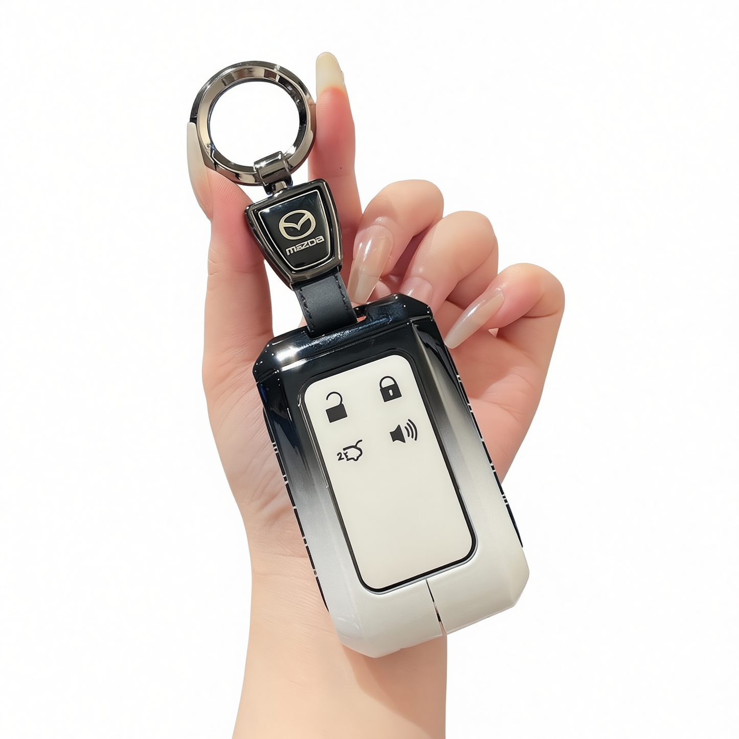 Mazda Ez60 Key Cover Gradient Black White Standard Option c: gradient black & white single bag + round buckle
