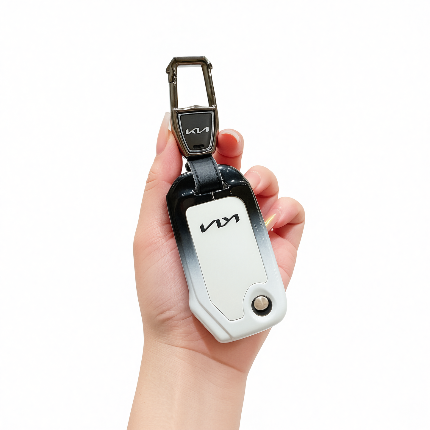 Fragrant car island Kia Key Shell H3 Gradient Black. Standard H3 key gradient black and white single pack + metal buckle