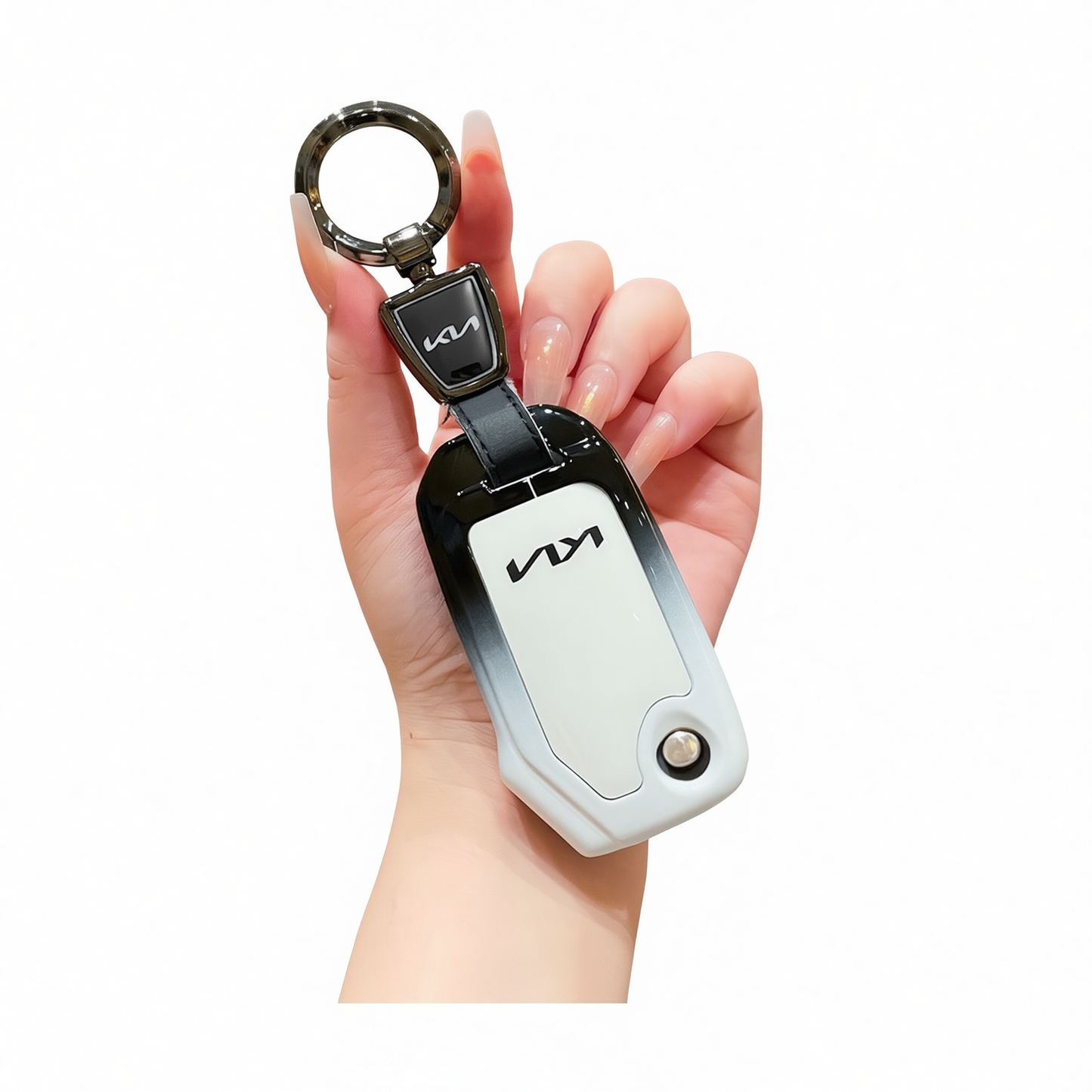 Fragrant car island Kia Key Shell H3 Gradient Black. Standard H3 key gradient black and white single pack + round buckle