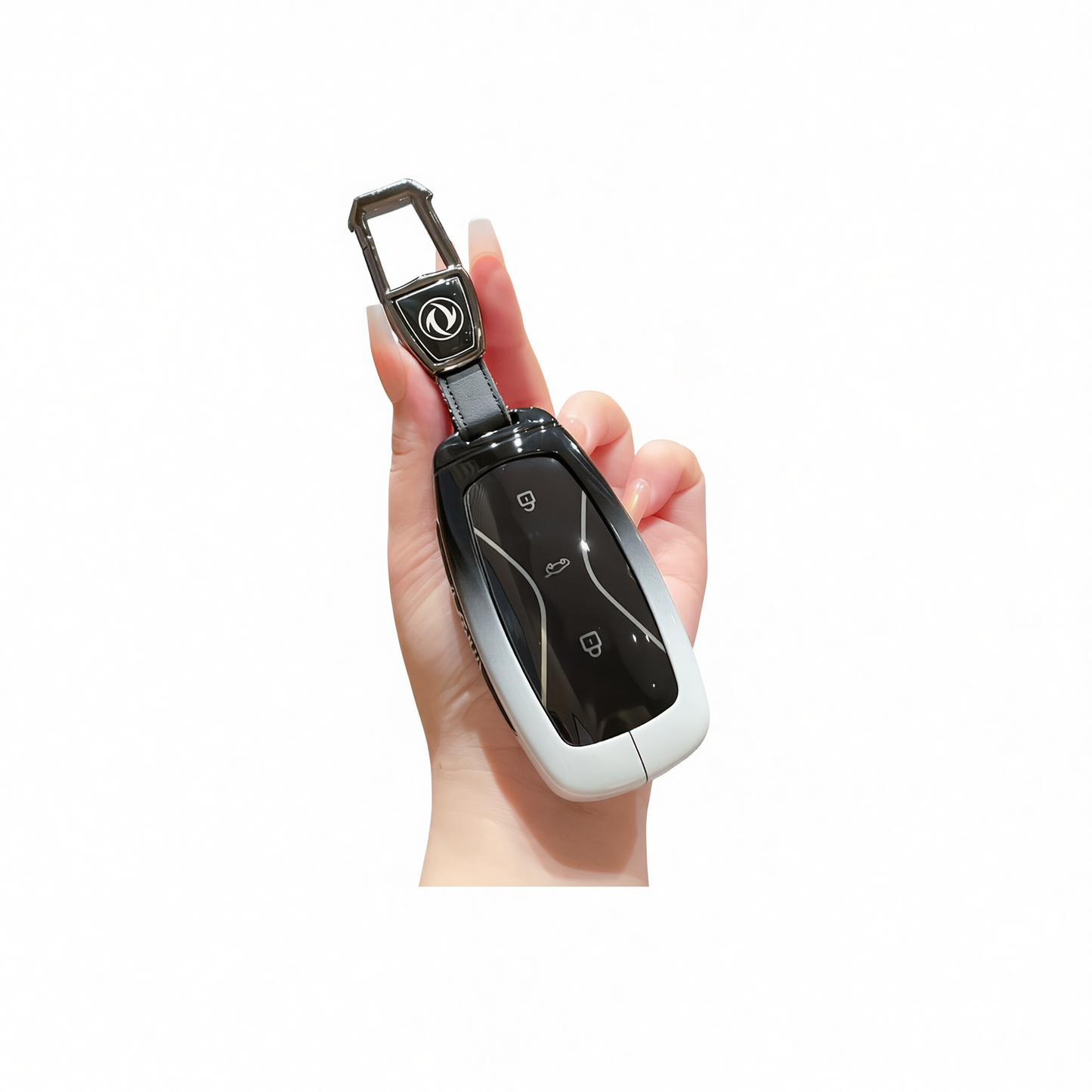 Fragrant Car Island Dongfeng Fengguang 580 Key Case Standard Option b: gradient black & white single bag + metal buckle
