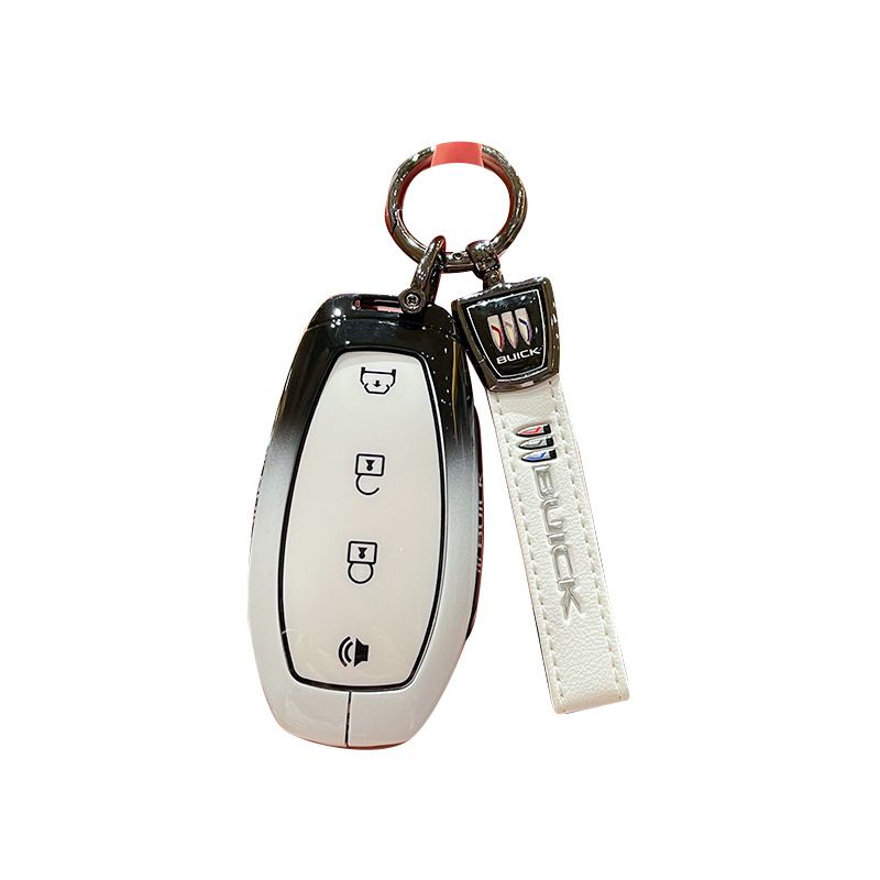 Fragrant Car Island Buick Vision L7 Key Cover 2026 Standard Option f: gradient black & white single bag + black leather cord clasp