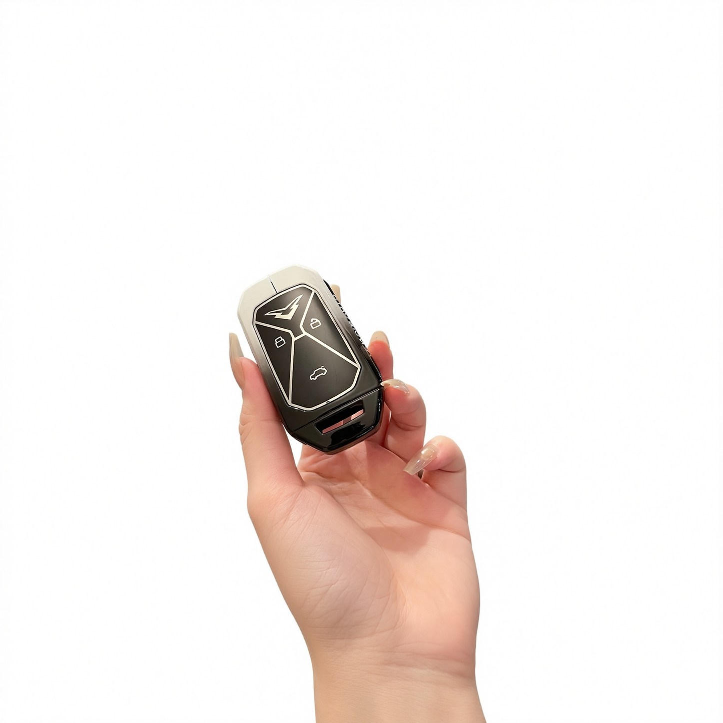 Kaiyi Kunlun Key Case Fragrant Car Island Zinc Alloy Standard Type a gradient black and white single shell