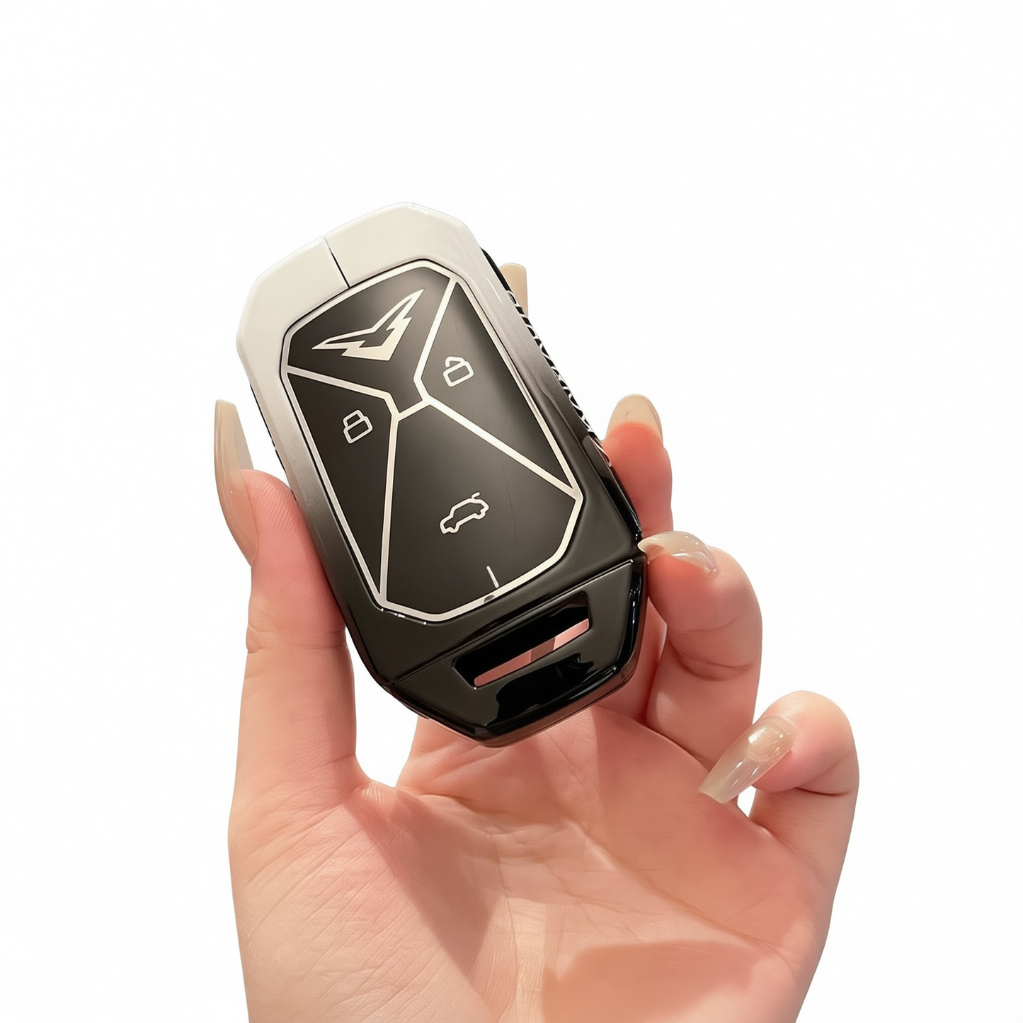 Kaiyi Kunlun Key Case Fragrant Car Island Zinc Alloy Standard B style gradient black and white single shell