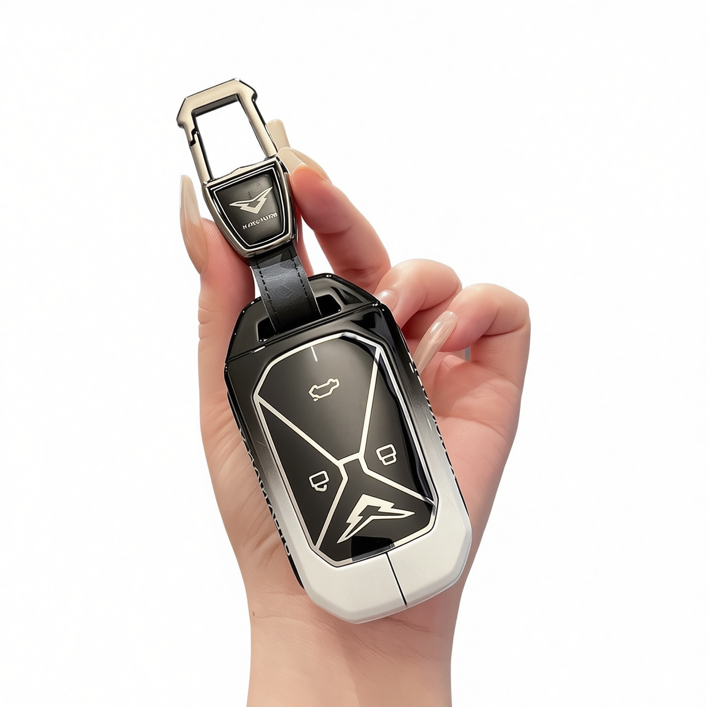 Kaiyi Kunlun Key Case Fragrant Car Island Zinc Alloy Standard Type b gradient black and white single bag + metal buckle
