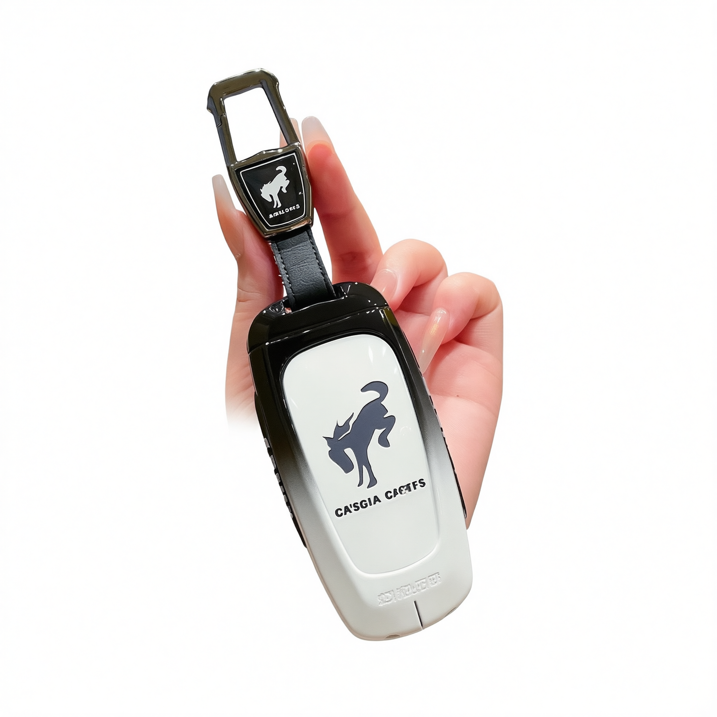 Fragrant car island Jiangling Liema Key Case 3 Button Standard 4-button gradient black and white single pack + metal buckle
