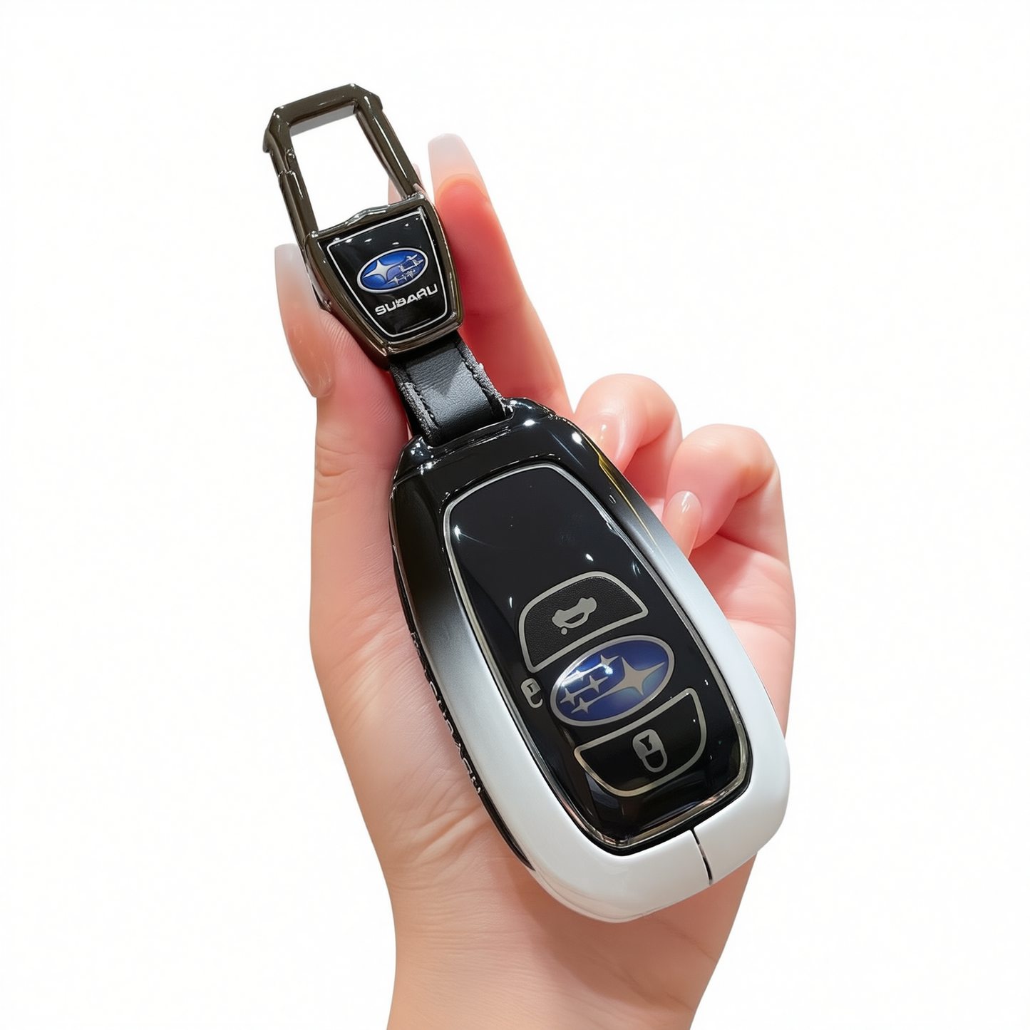 Subaru Key Cover Zinc Alloy Gradient Black White Standard Gradient black and white single bag + metal buckle