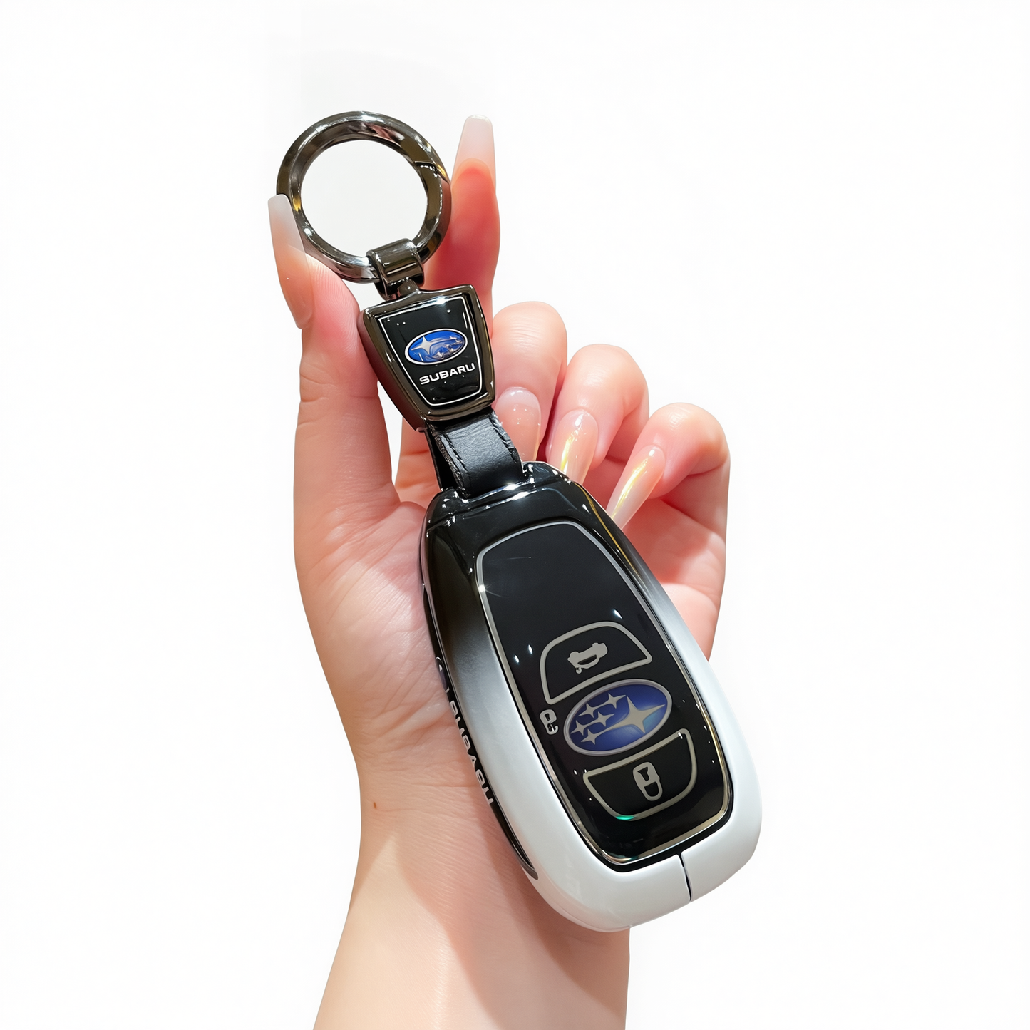 Subaru Key Cover Zinc Alloy Gradient Black White Standard Gradient black and white single bag + round buckle