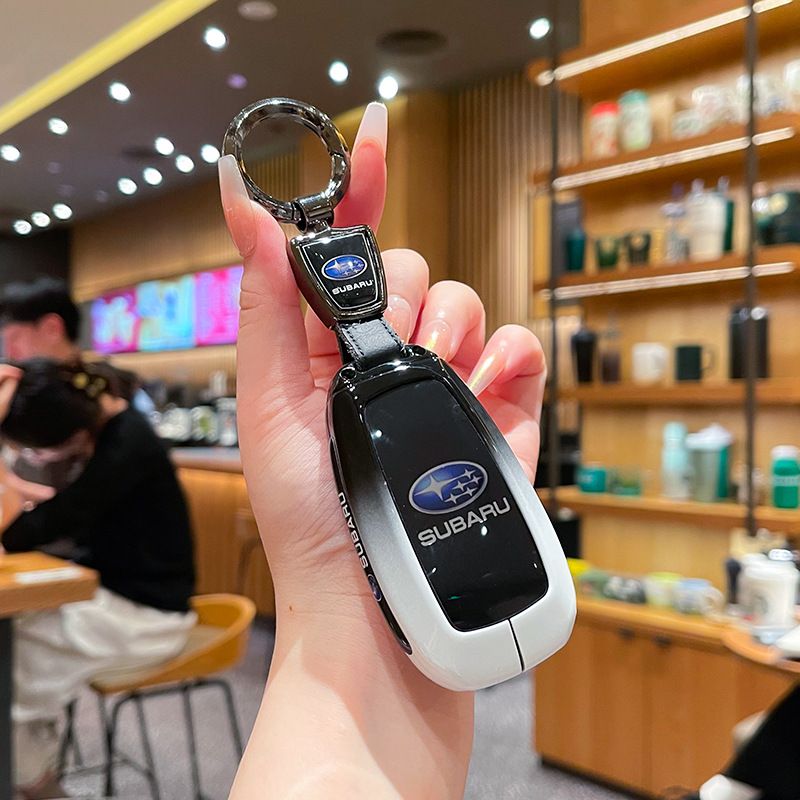 Subaru Key Cover Zinc Alloy Gradient Black White Standard Gradient black and white single bag + round buckle