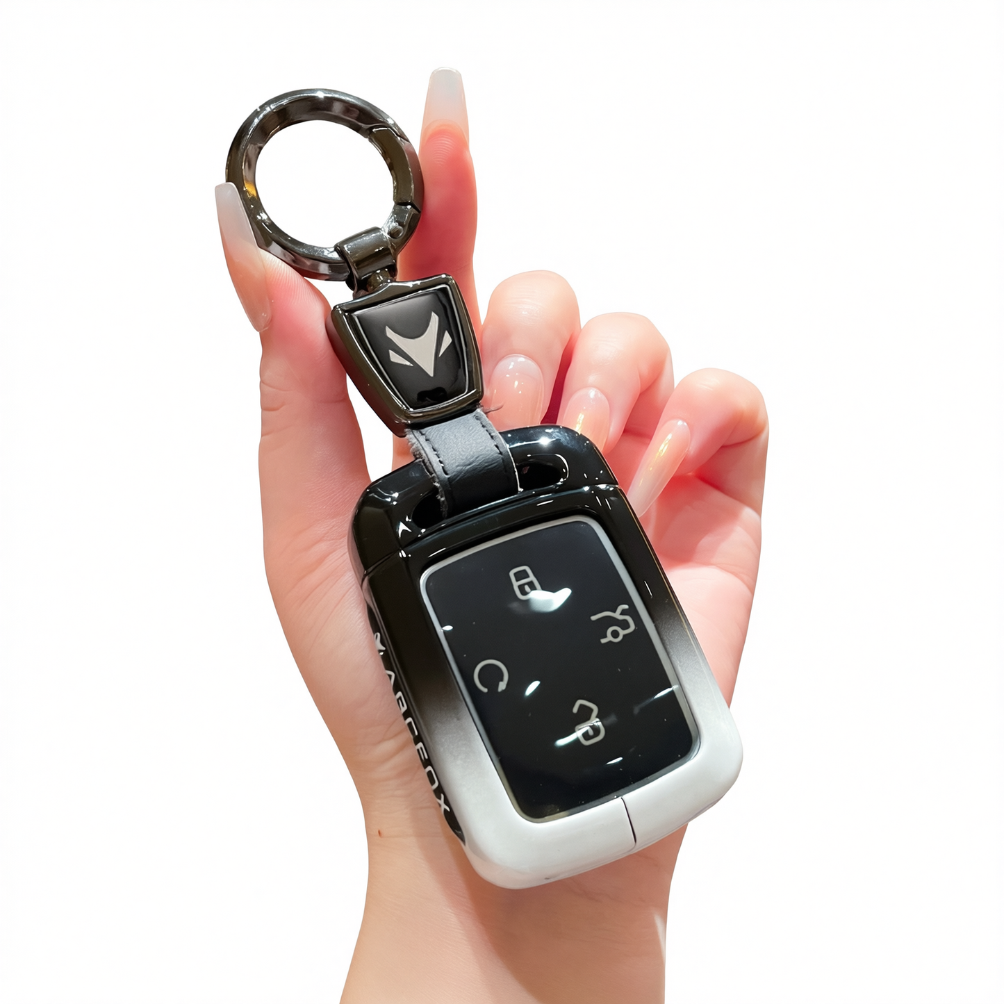 Fragrant car island Arcfox T1 Key Cover Gradient B/W Standard Option c: gradient black & white single bag + round buckle