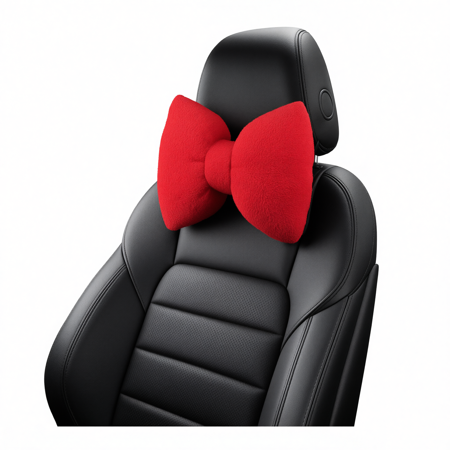 Car Headrest Pillow Artificial Plush Neck Support Red-plush-headrest