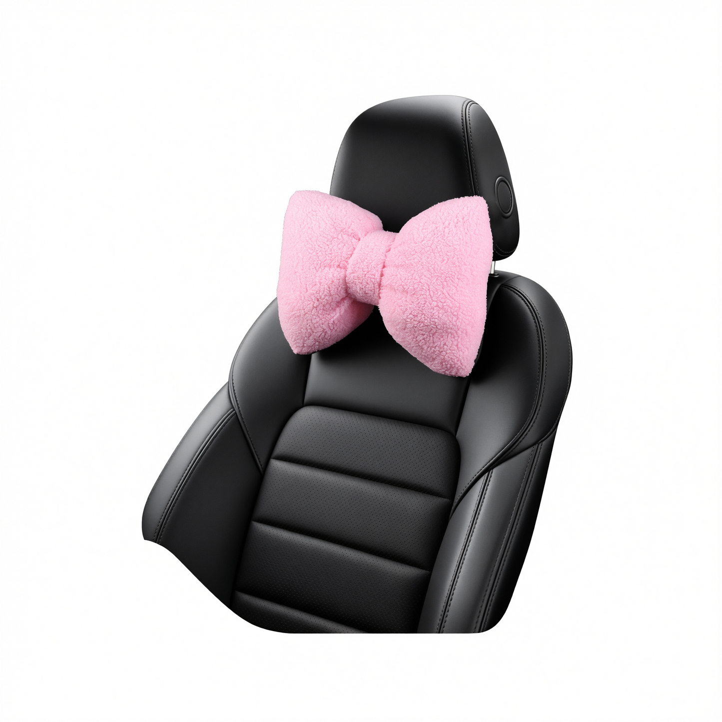 Car Headrest Pillow Artificial Plush Neck Support Red-plush-headrest