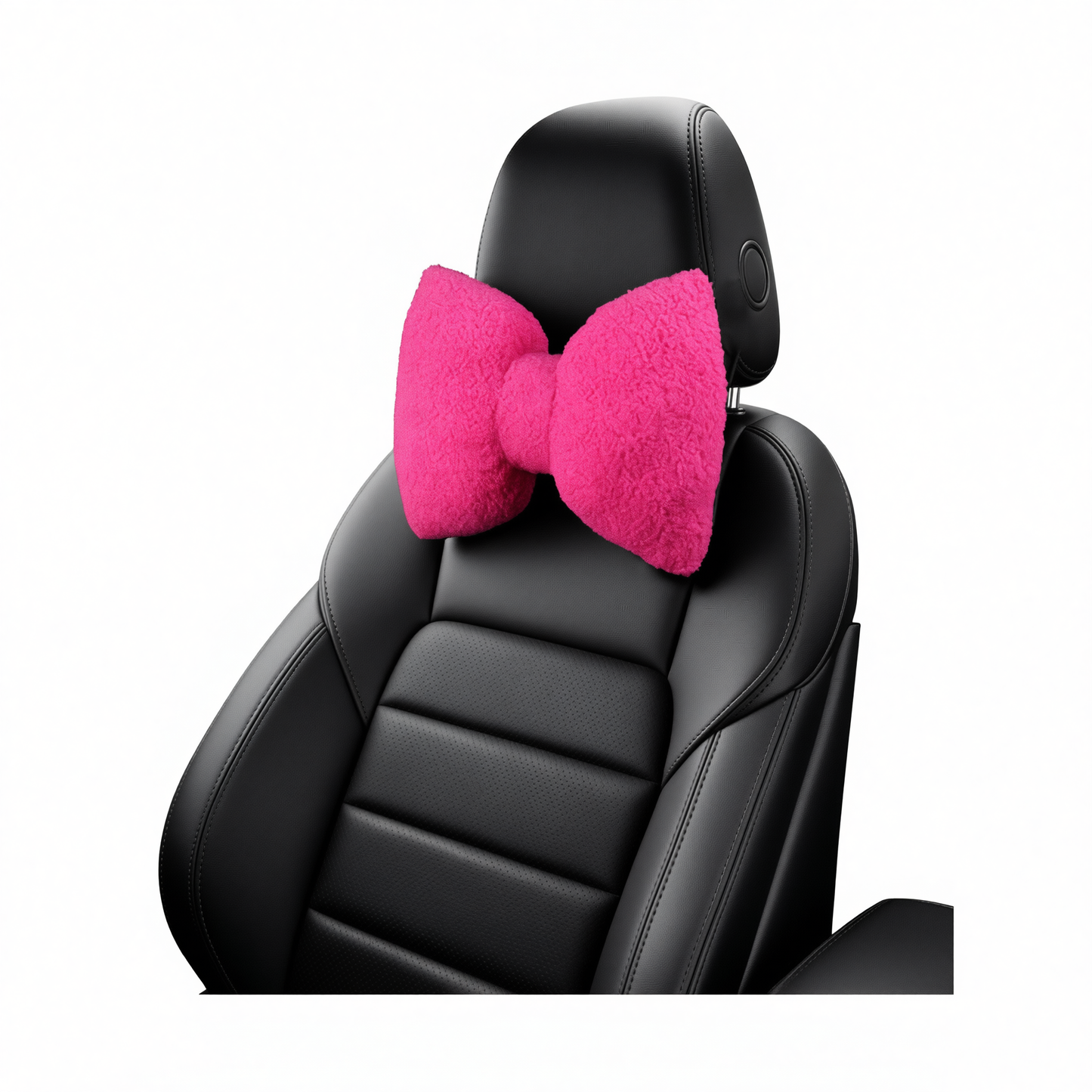 Car Headrest Pillow Artificial Plush Neck Support Pink-plush-headrest