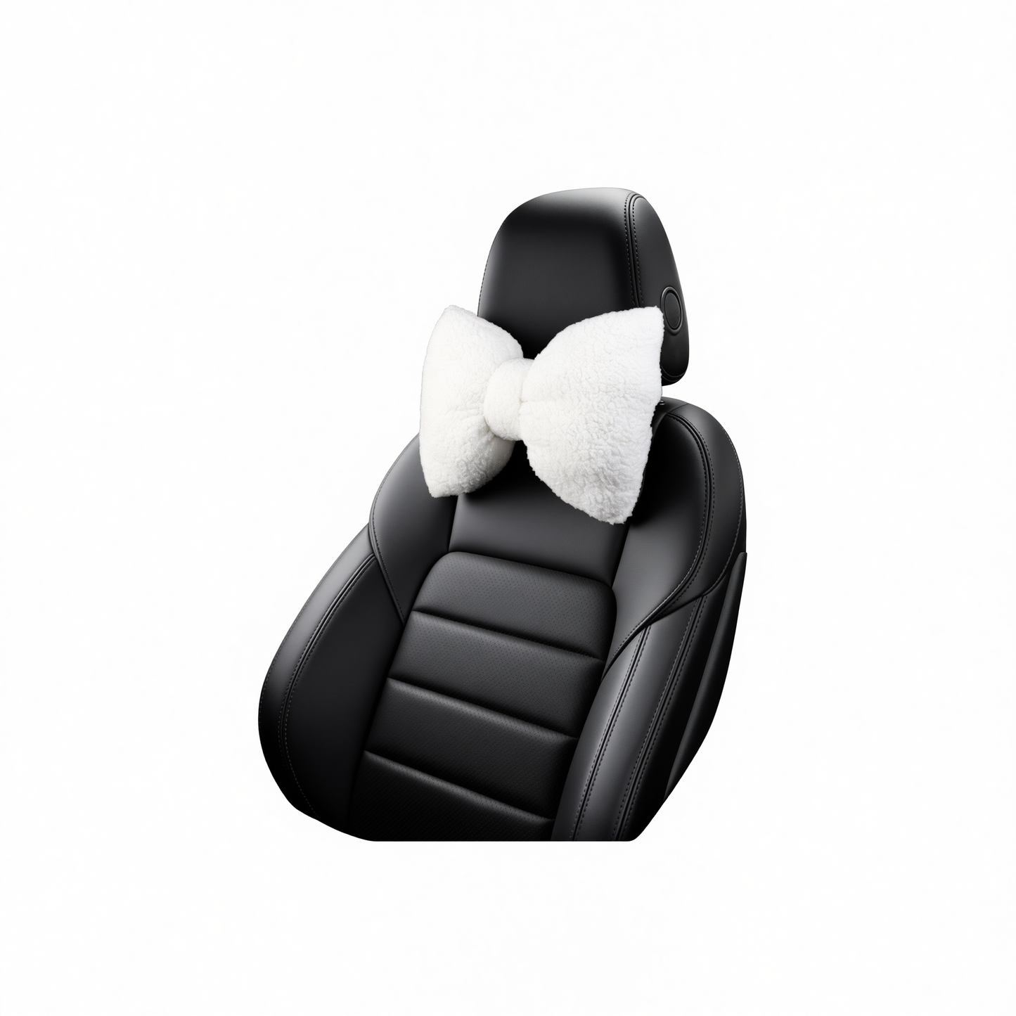 Car Headrest Pillow Artificial Plush Neck Support Rose red-plush-headrest