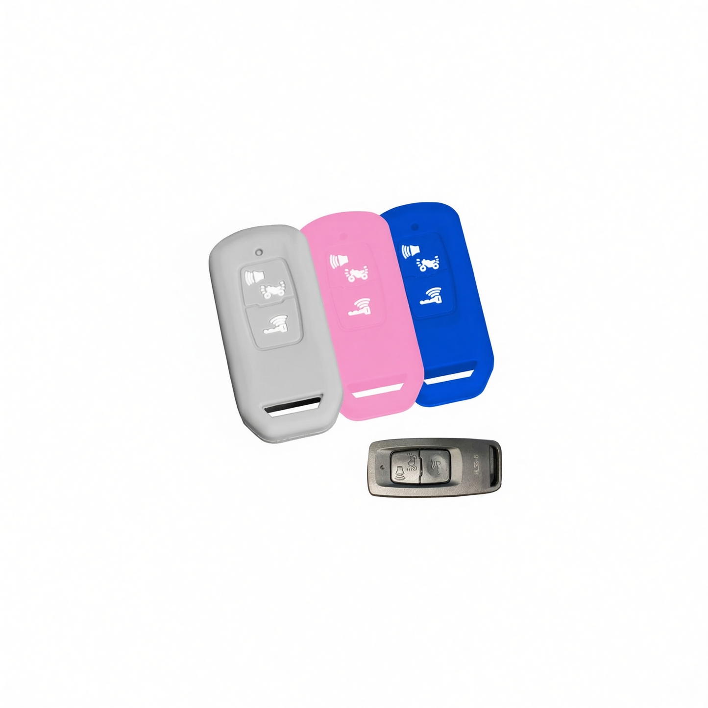 Color My Life Silicone Key Bag for Honda PCX160. Black white label no logo