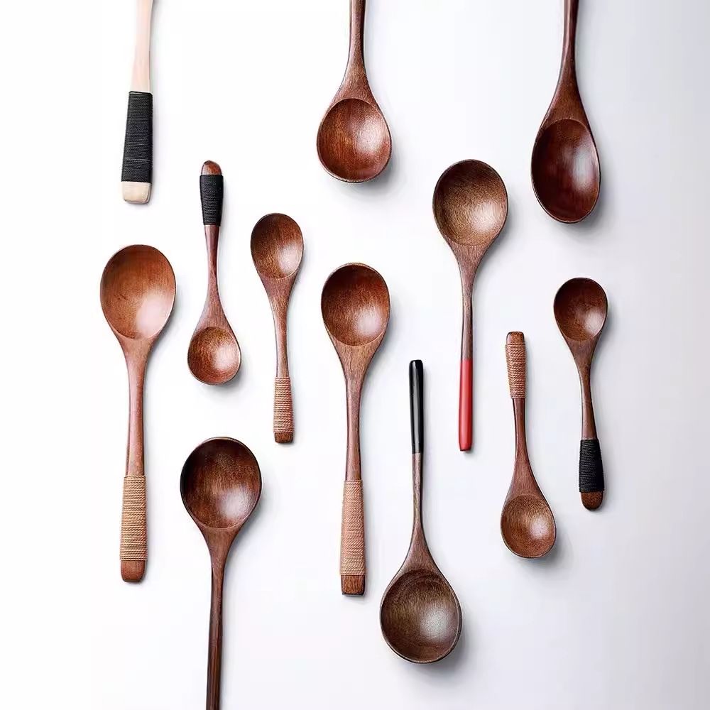Wooden Spoon Create Credit Long Handle [beech white embryo] large tip 18.7*4 cm