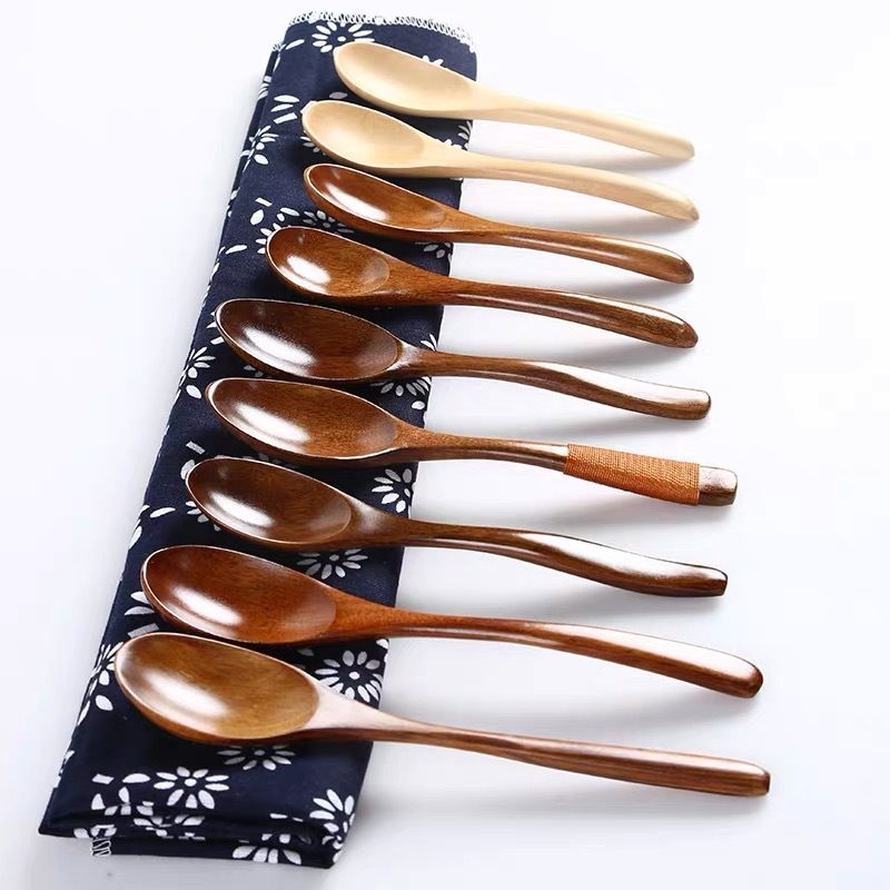 Wooden Spoon Create Credit Long Handle [nanmu] lacquered straight handle spoon 16*3 cm