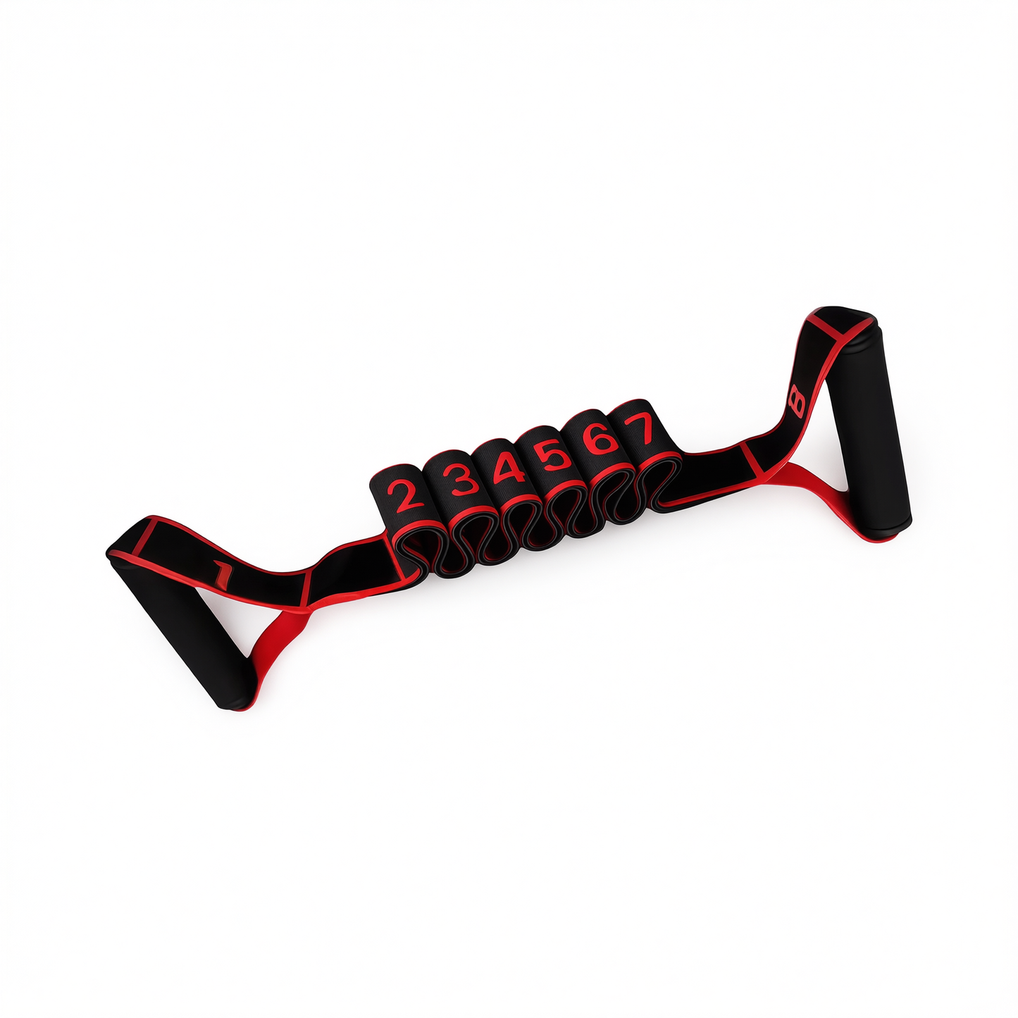 Resistance Band Yoga Fitness Digital Style Upgraded anti-slip handle [black and red digital version]