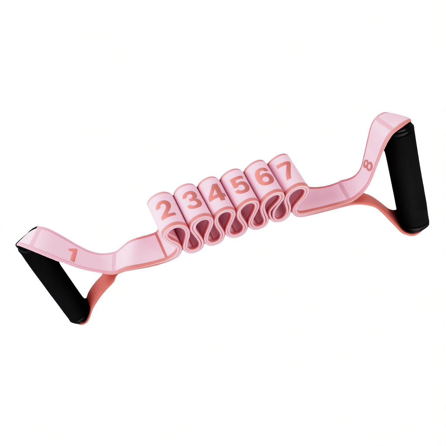 Resistance Band Yoga Fitness Digital Style Upgraded anti-slip handle [light pink digital version]