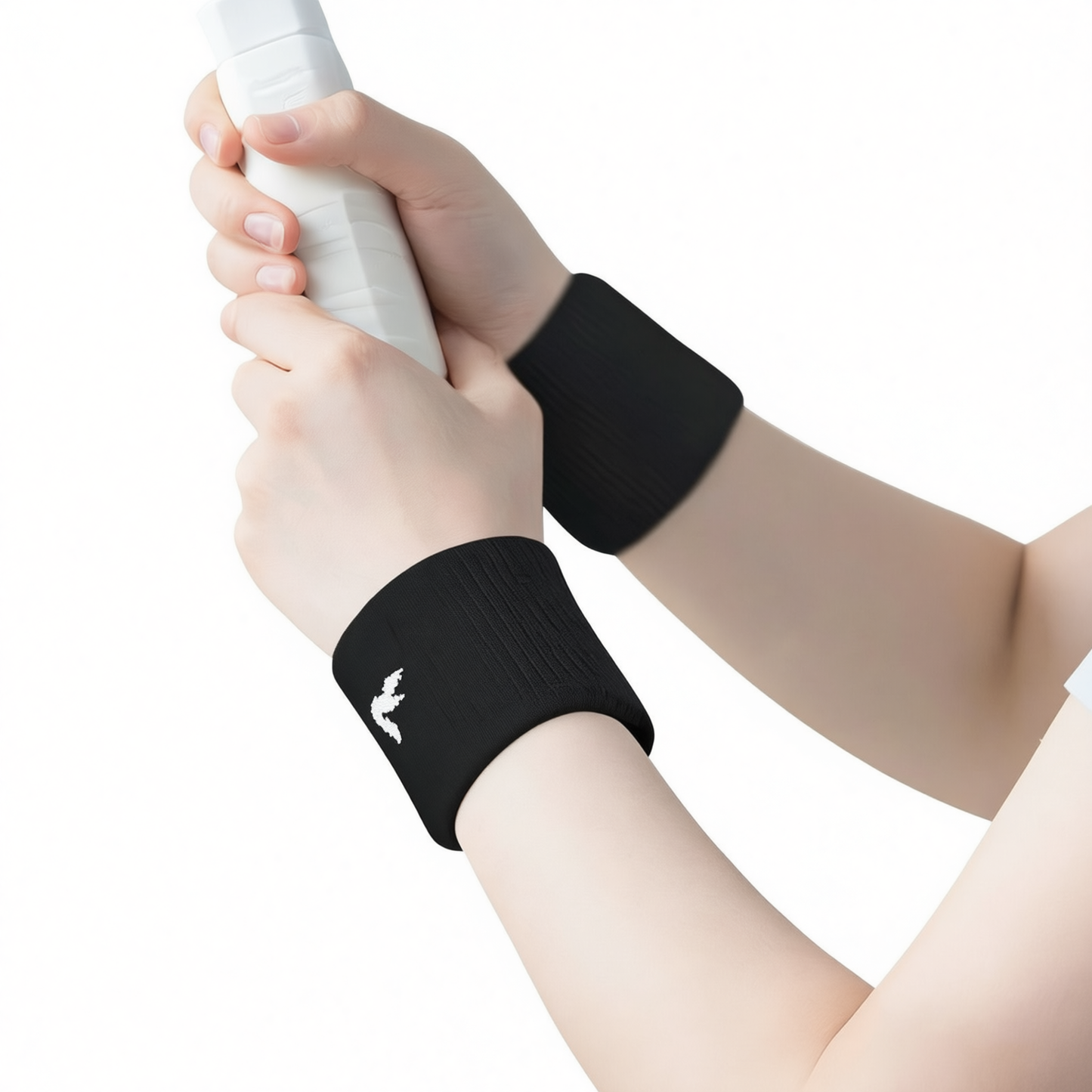 Sports Wristbands Sweat Absorbent Elastic Polyester Mysterious black [sweat-absorbent, skin-friendly and breathable] One size fits all [pair] (more discount)