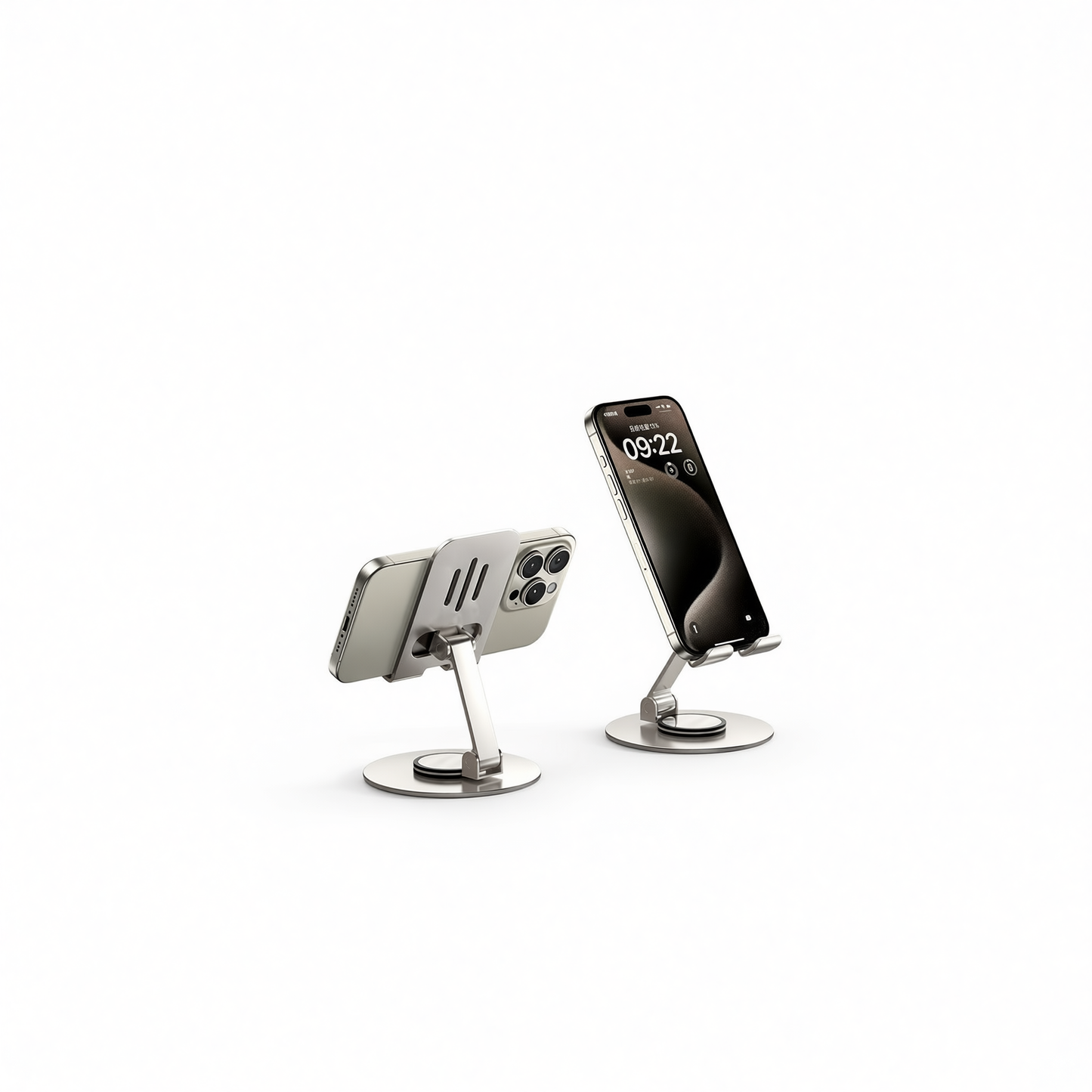 Metal Phone Stand This is spring K53 Rotating Desktop K55 all-metal rotating bracket-aurora silver