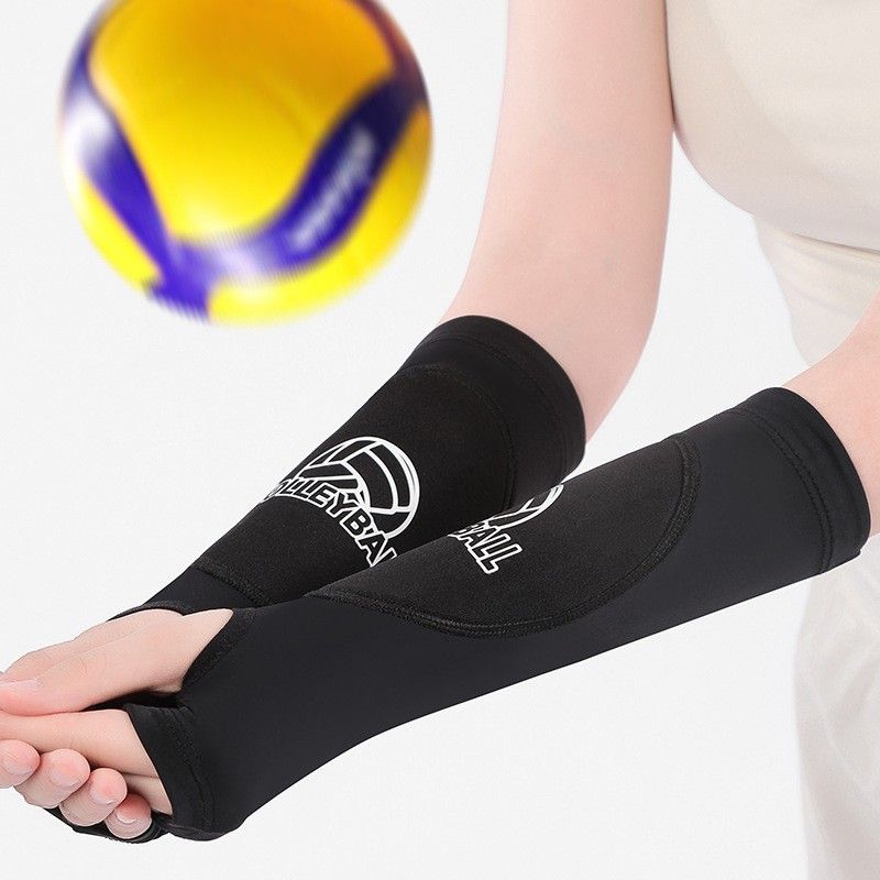 Volleyball Arm Guards Nylon The one who leaps Volleyball arm guards [black] s size pair [suitable for weight 22.5-40kg]