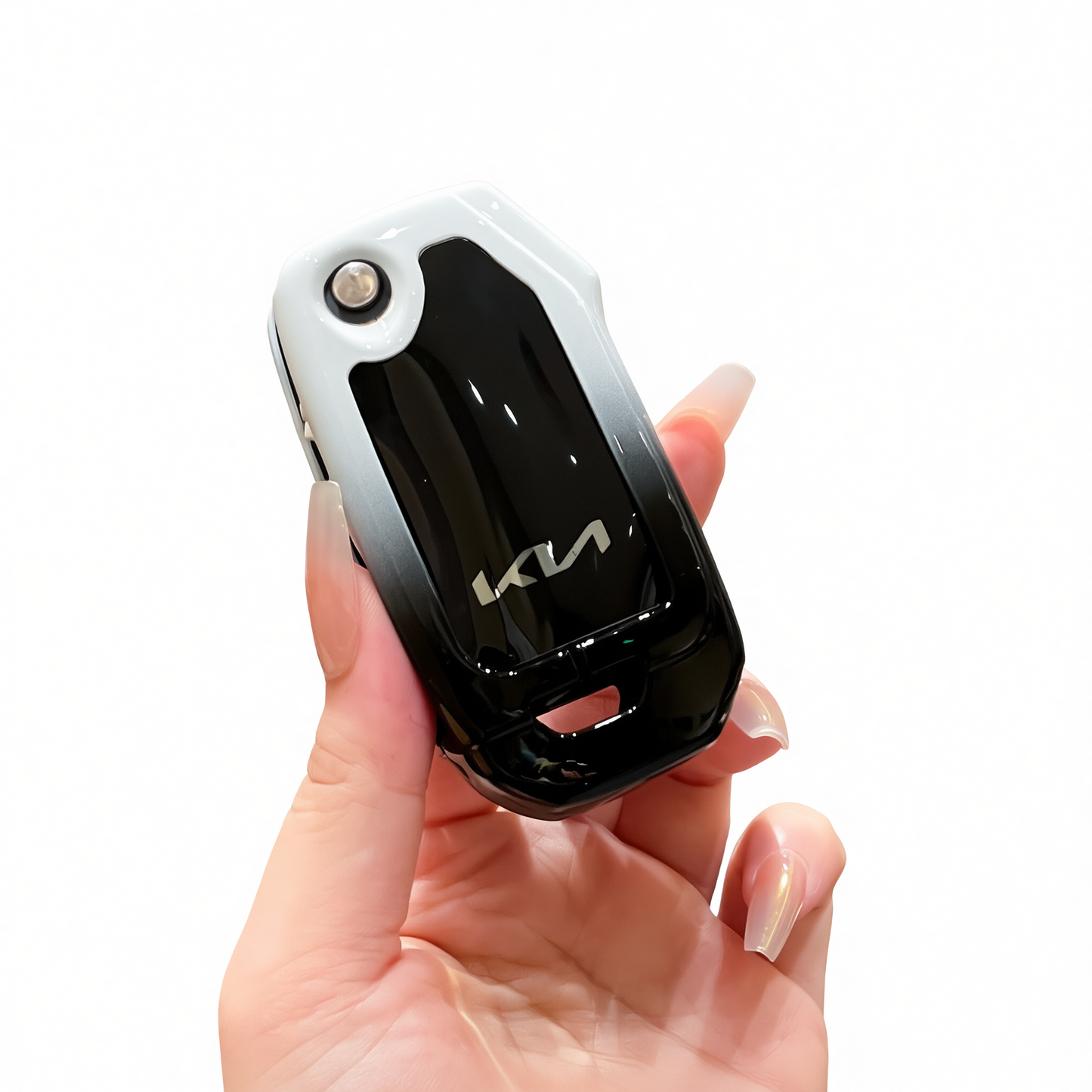 Kia Key Cover Fragrant Car Island H3 Gradient Black Standard H4 key gradient black and white single shell