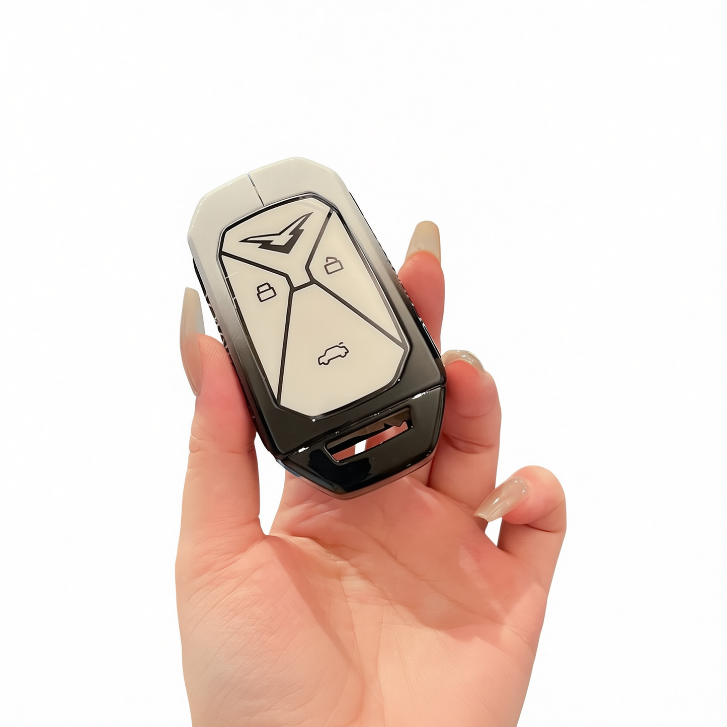 Kaiyi Kunlun Car Key Cover Gradient Black White Standard Type a gradient black and white single shell
