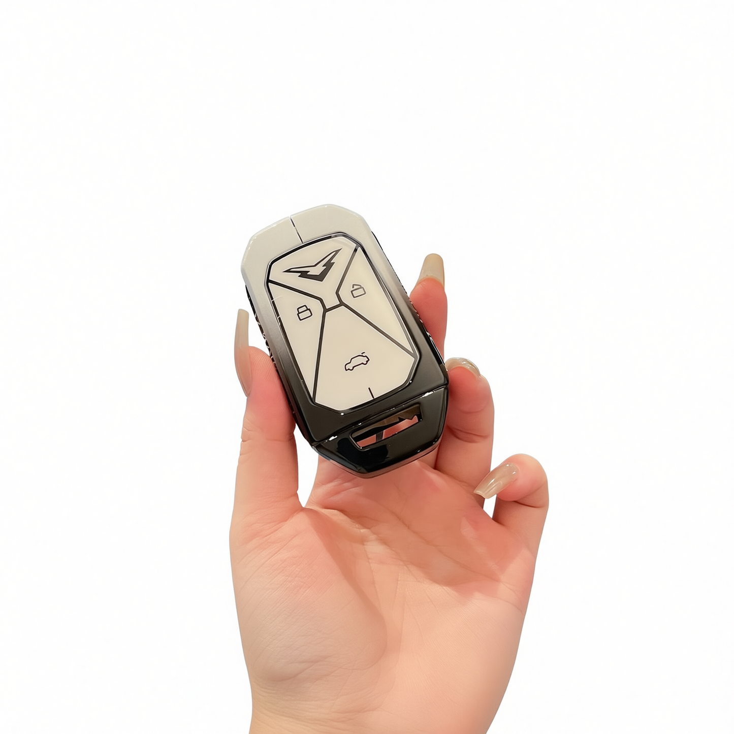 Kaiyi Kunlun Car Key Cover Gradient Black White Standard B style gradient black and white single shell
