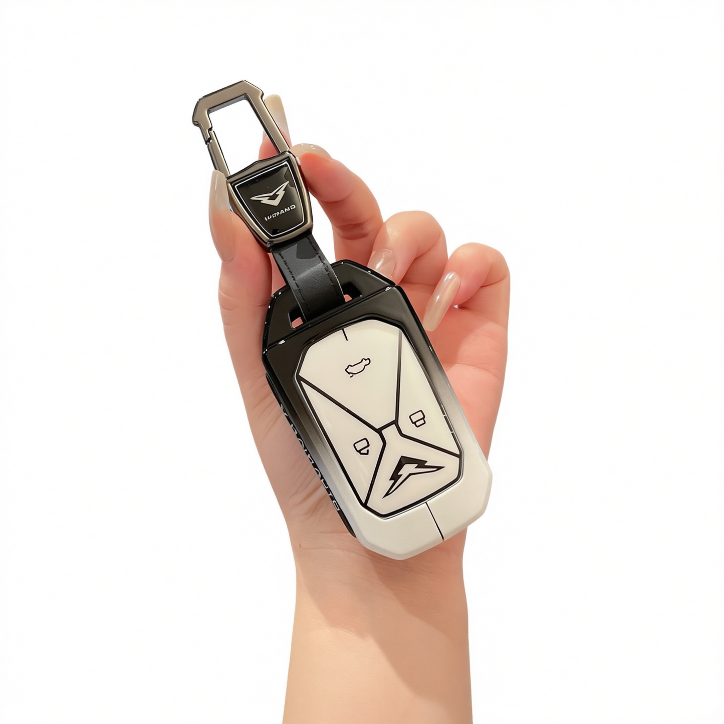 Kaiyi Kunlun Car Key Cover Gradient Black White Standard Type b gradient black and white single bag + metal buckle