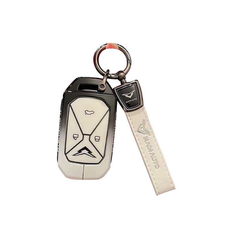 Kaiyi Kunlun Car Key Cover Gradient Black White Standard Type b gradient black and white single bag + round buckle