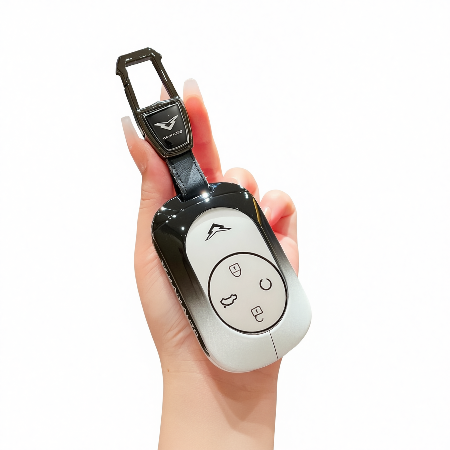 Kaiyi Kunlun Car Key Cover Gradient Black White Standard C style gradient black and white single bag + metal buckle