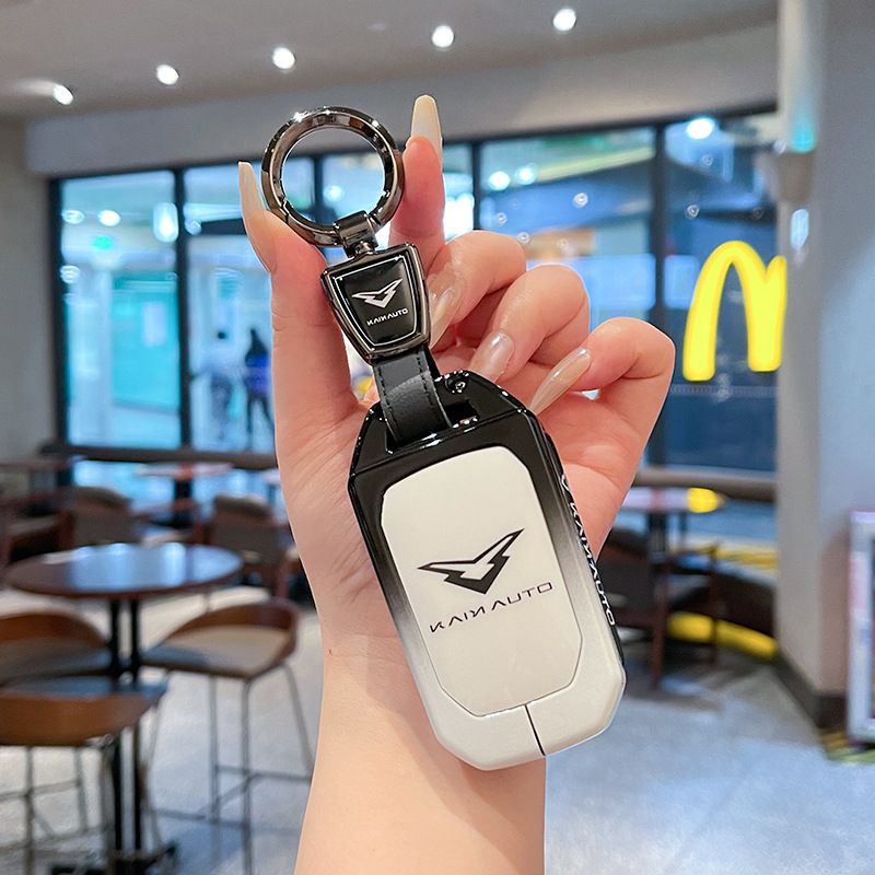 Kaiyi Kunlun Car Key Cover Gradient Black White Standard C style gradient black and white single bag + metal buckle