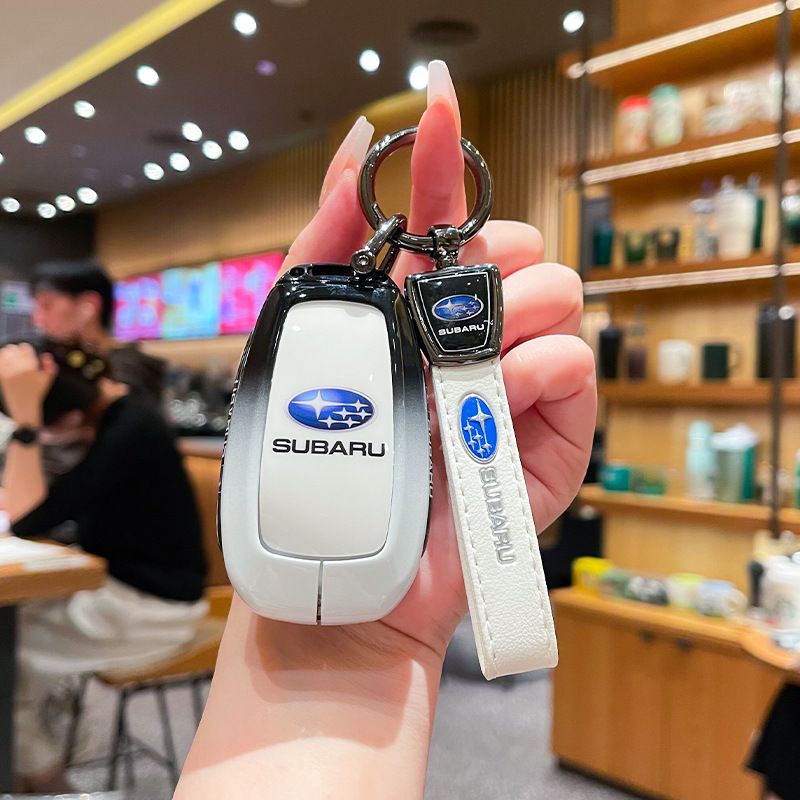 Leading xuan Subaru Key Case Zinc Alloy Standard Gradient black and white single bag + round buckle