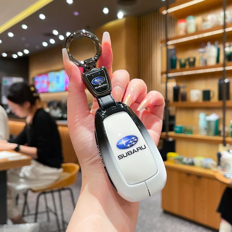 Leading xuan Subaru Key Case Zinc Alloy Standard Gradient black and white single bag + round buckle