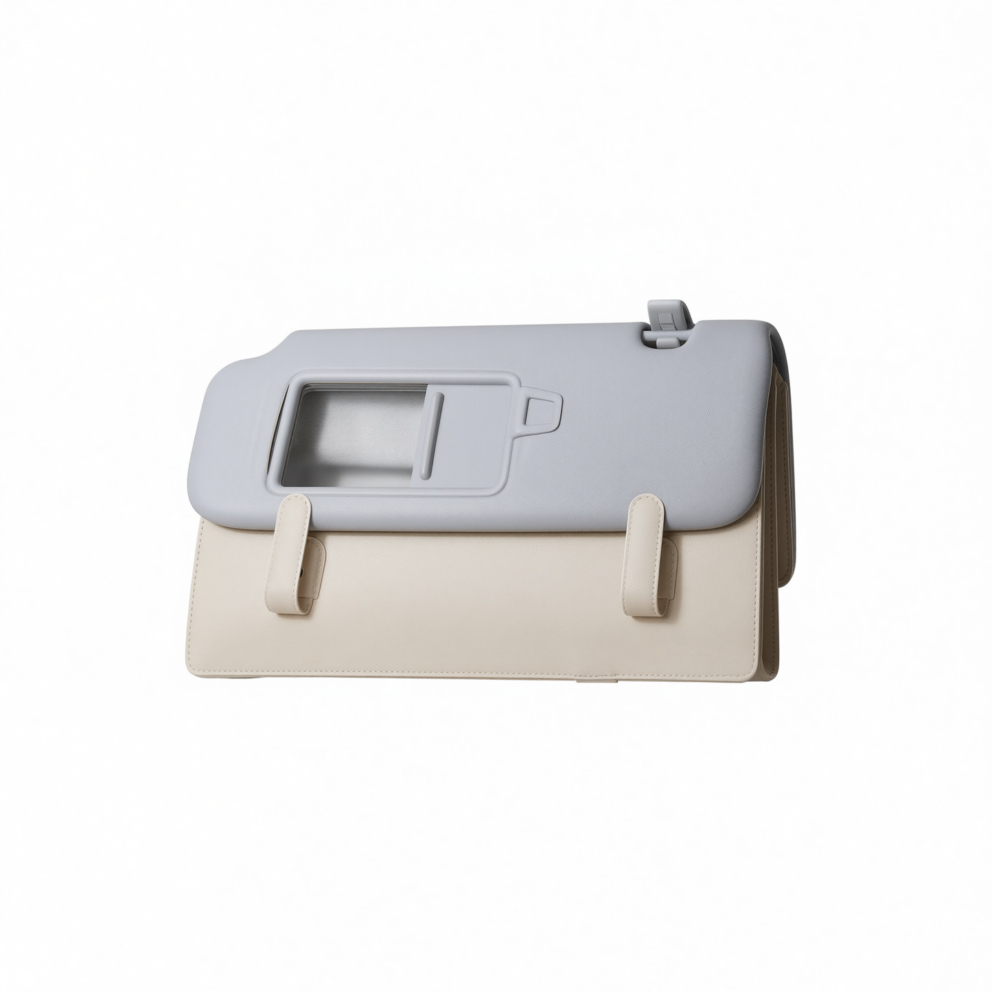 Suede Car Sun Visor Glasses Clip Card Holder Organizer Stylish gray