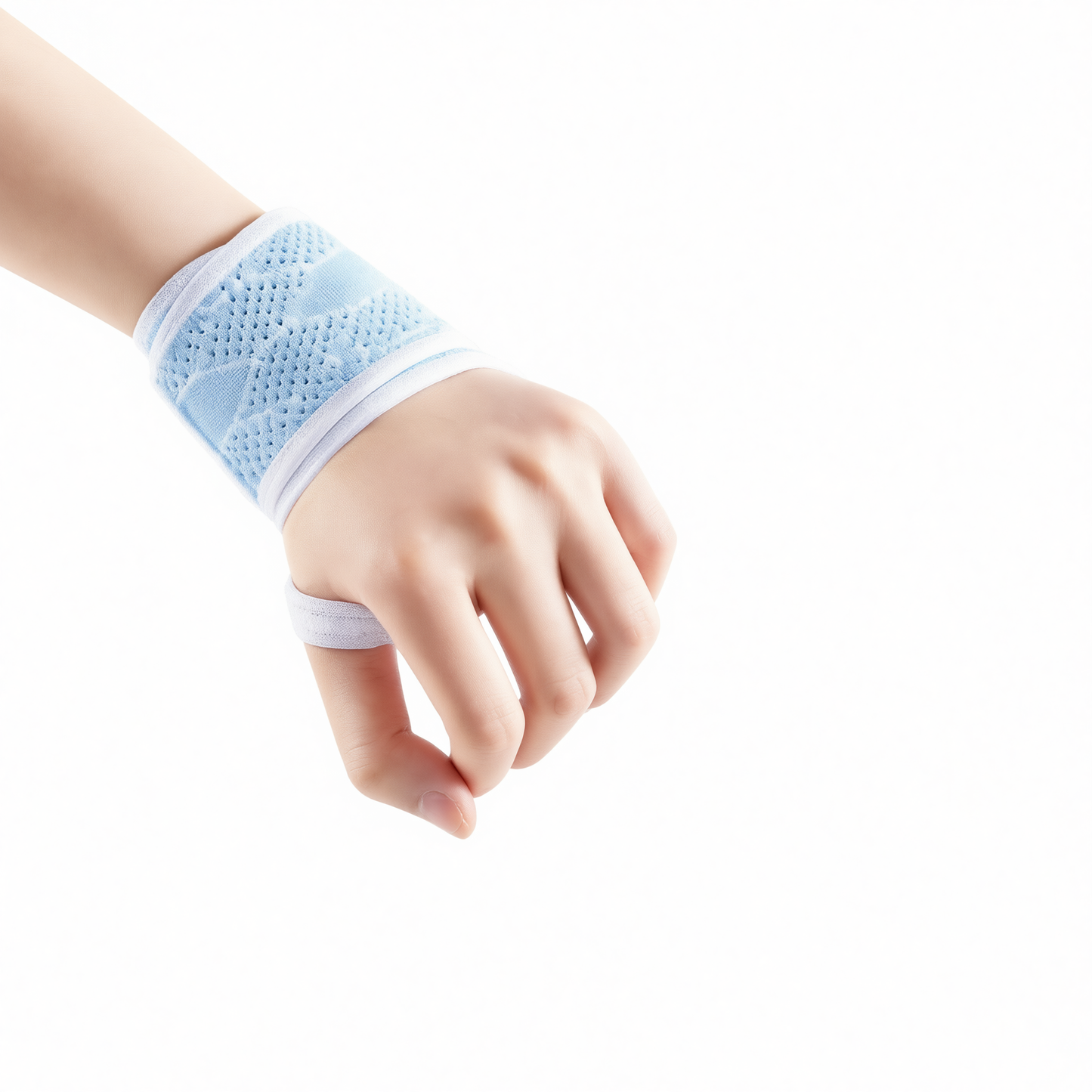 Sports Wristband Compression Sweat Band Sky blue - one pair [breathable and no marks] One Size