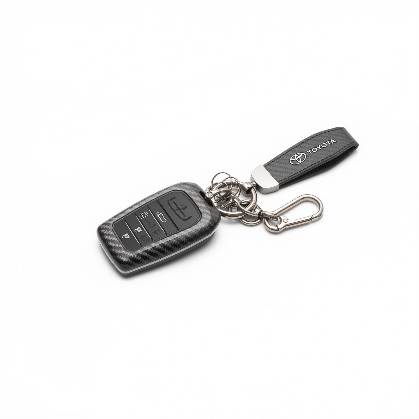 Fragrant Car Island Toyota Sienna Key Cover Carbon. Bagged D type transparent silicone [carbon fiber black] belt rope buckle