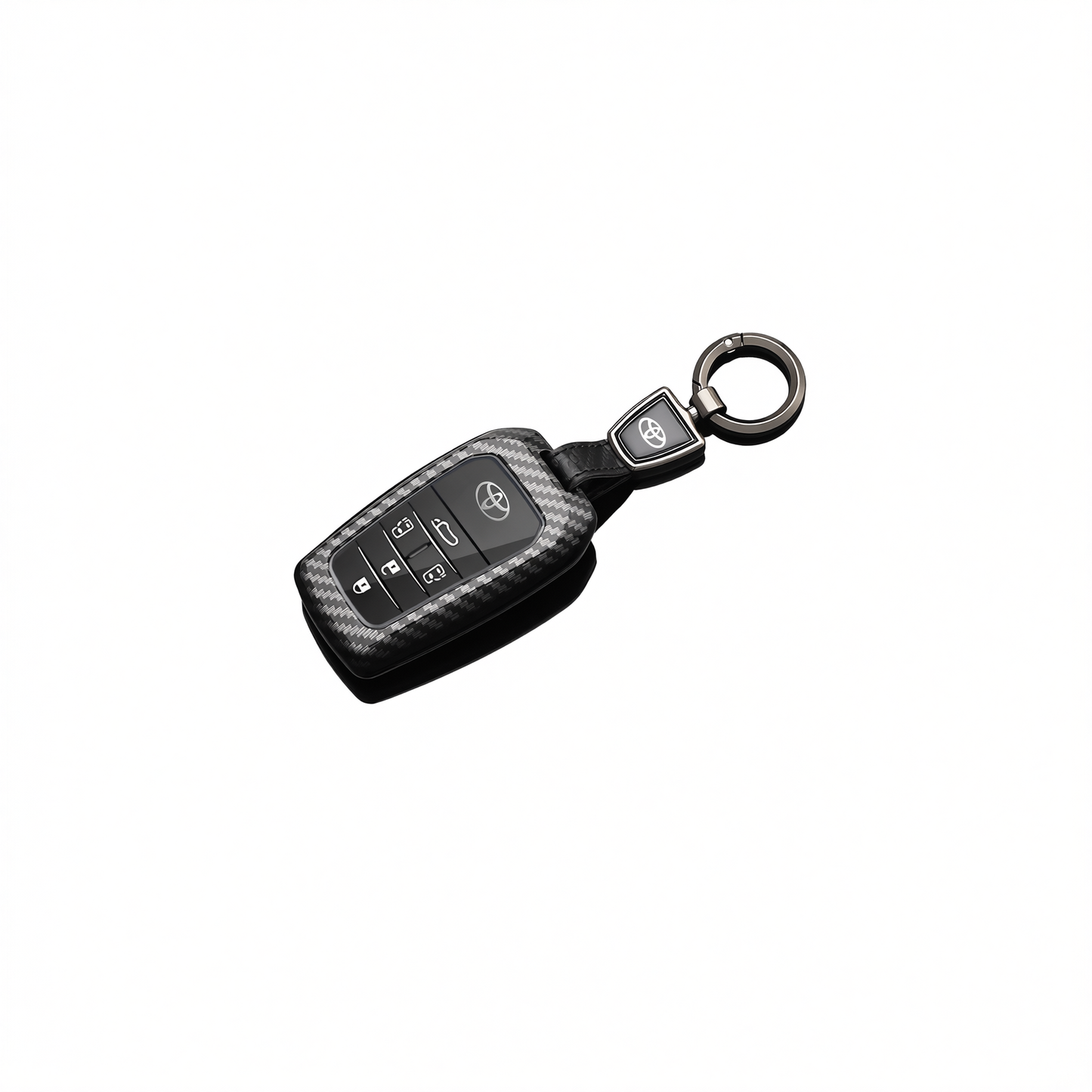 Fragrant Car Island Toyota Sienna Key Cover Carbon. Bagged D type transparent silicone [carbon fiber black] round car logo buckle