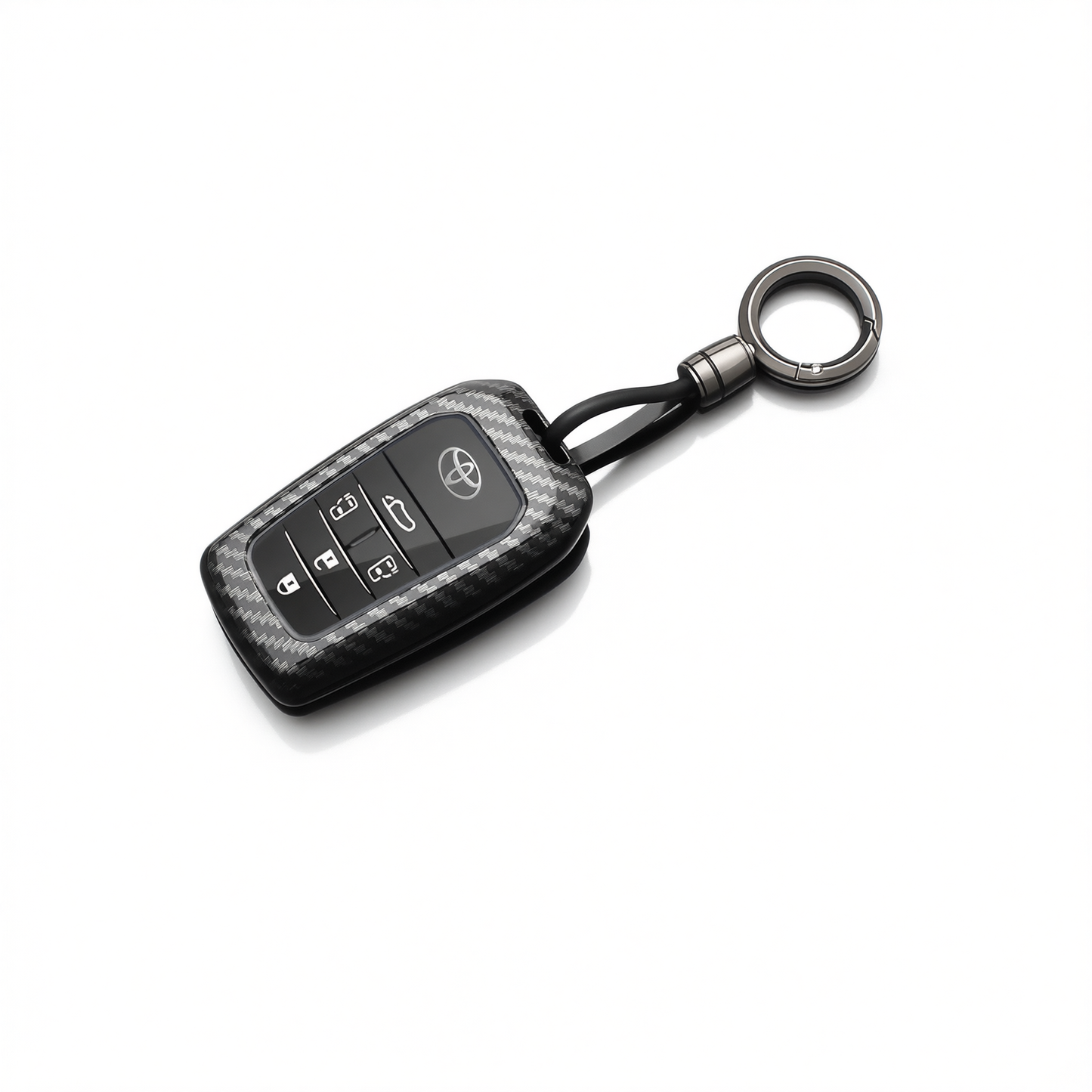 Fragrant Car Island Toyota Sienna Key Cover Carbon. Bagged D type transparent silicone [carbon fiber black] round buckle