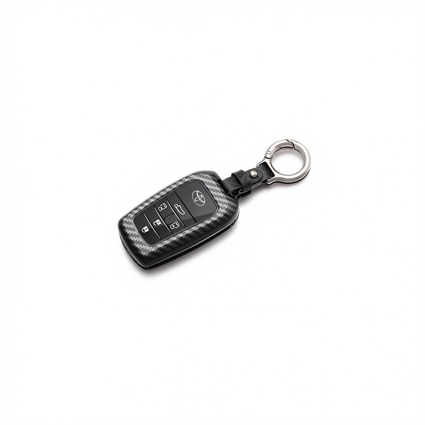 Fragrant Car Island Toyota Sienna Key Cover Carbon. Bagged D type transparent silicone [carbon fiber black] round belt buckle