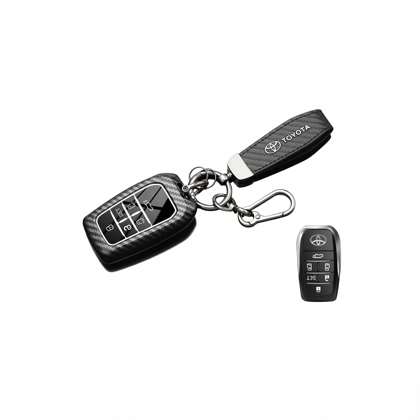 Fragrant Car Island Toyota Sienna Key Cover Carbon. Bagged D type 6-button [carbon fiber black] belt rope buckle