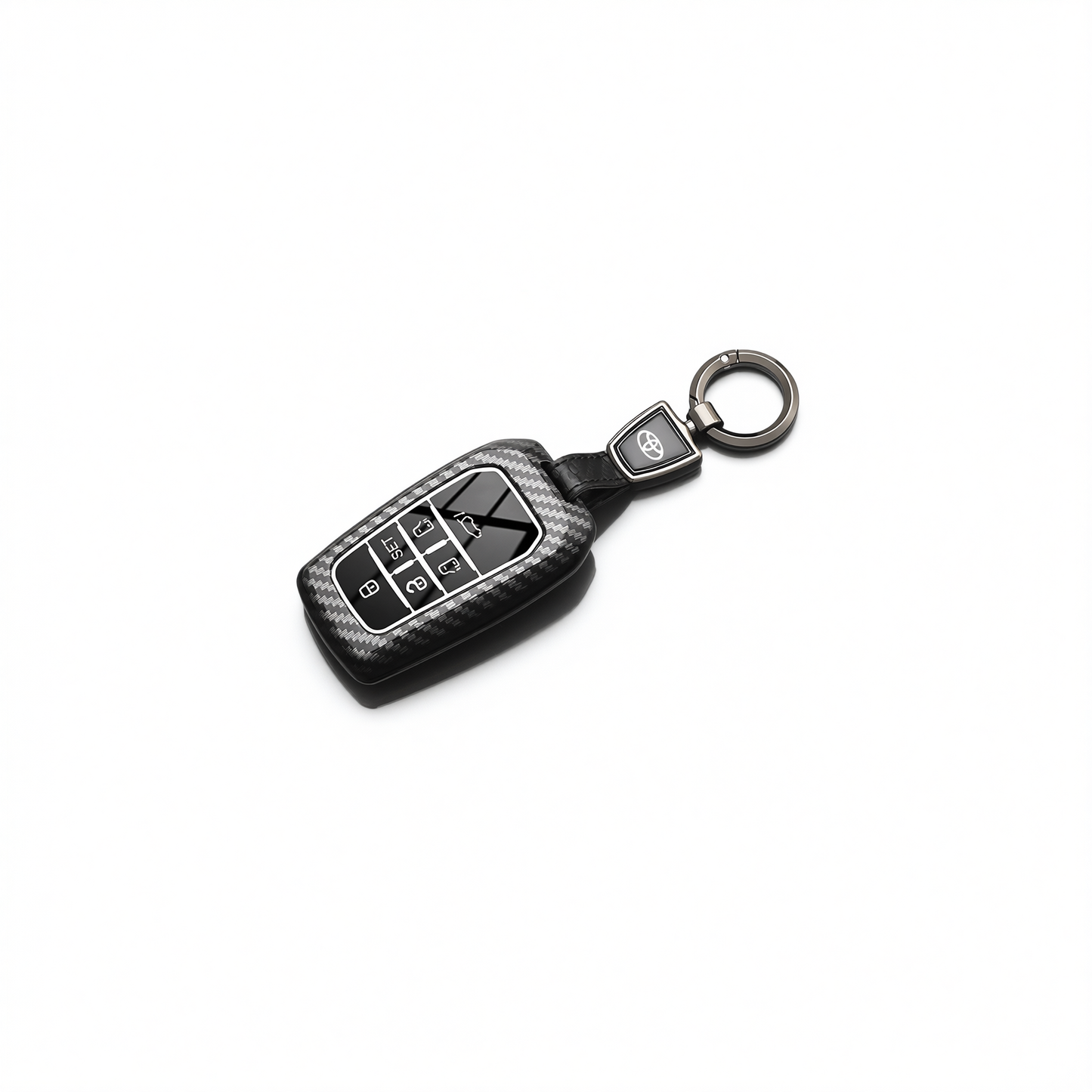 Fragrant Car Island Toyota Sienna Key Cover Carbon. Bagged D type 6-button [carbon fiber black] round car logo buckle